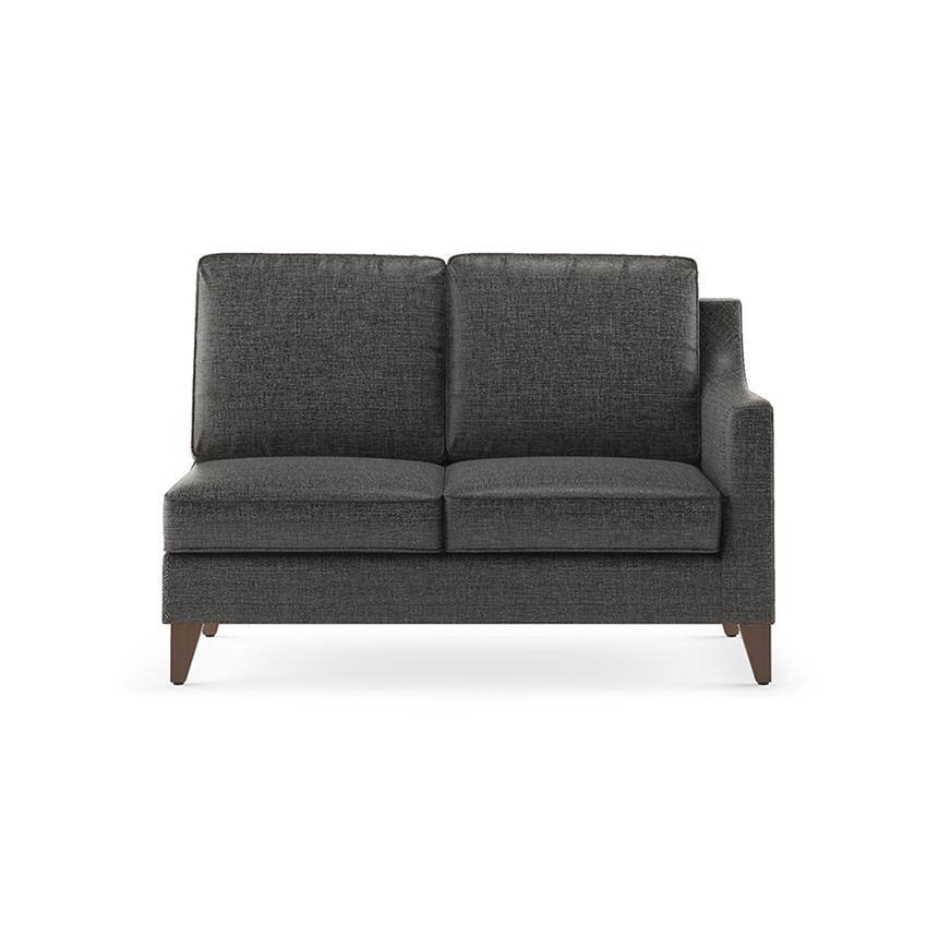 Abbey Sectional Sofa (Colour : Steel, Cushion : Hard, Seater : Left Aligned 2 Seater + Left Aligned Chaise)
