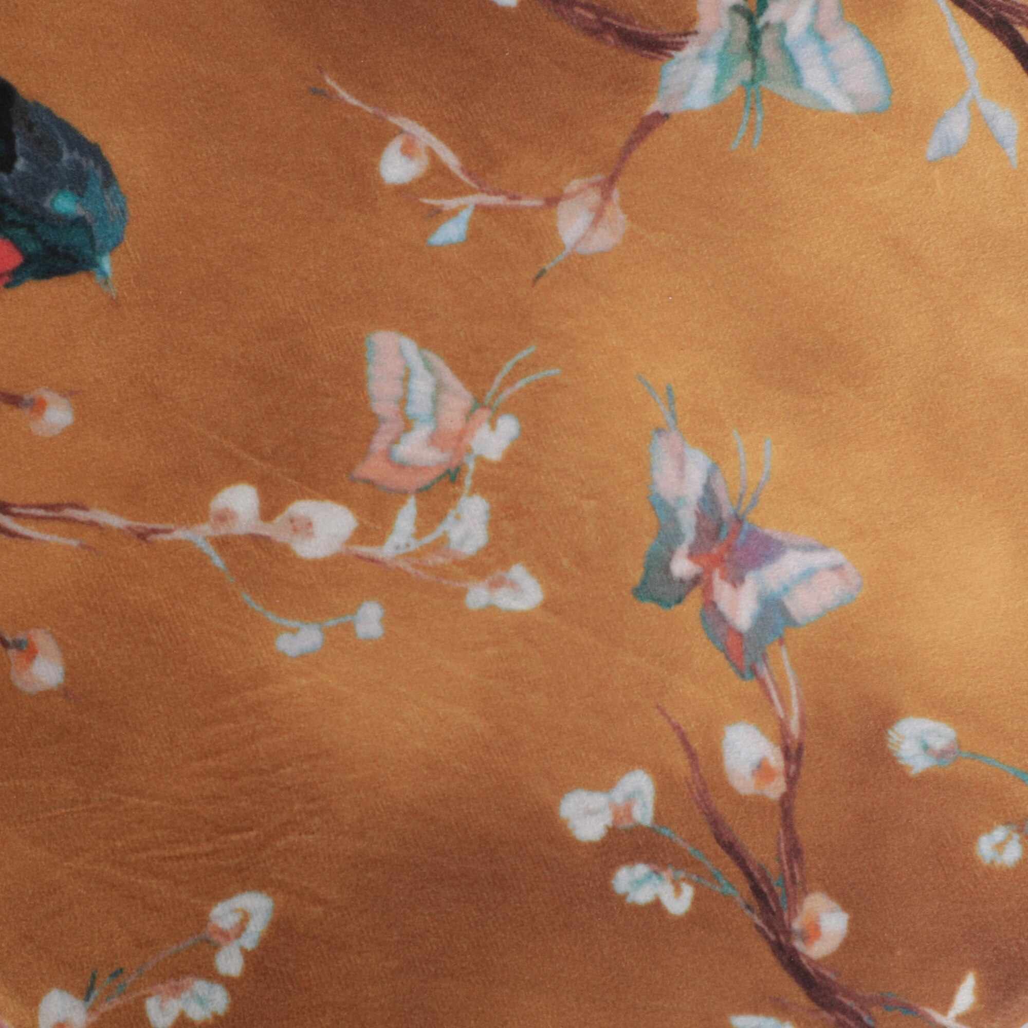 Elowen Solid Wood  Ottomon in  Gold Colour