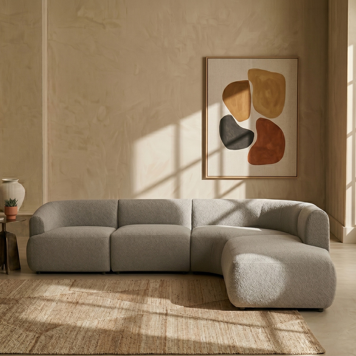 Zenliving Wood Left Aligned 3-Seater With Upholstery Non Storage Sofa In Grey Colour - Nestroots