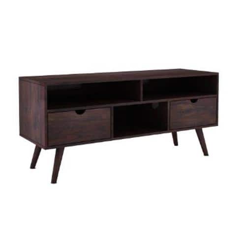 Aspen Solid Wood TV Unit in Walnut Finish