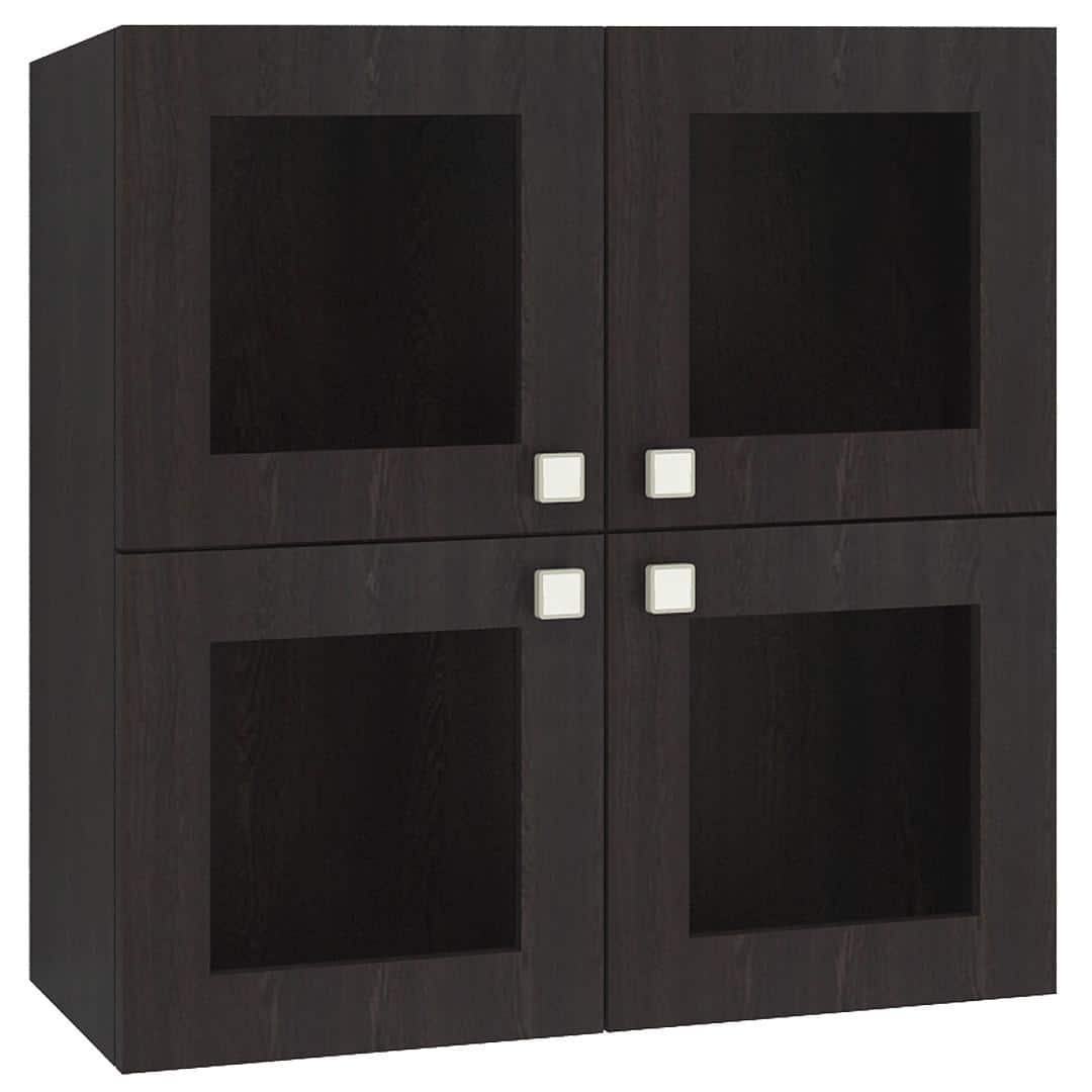 Romano Wall Mounted Glass Display Cabinet in Antique Ebony Colour