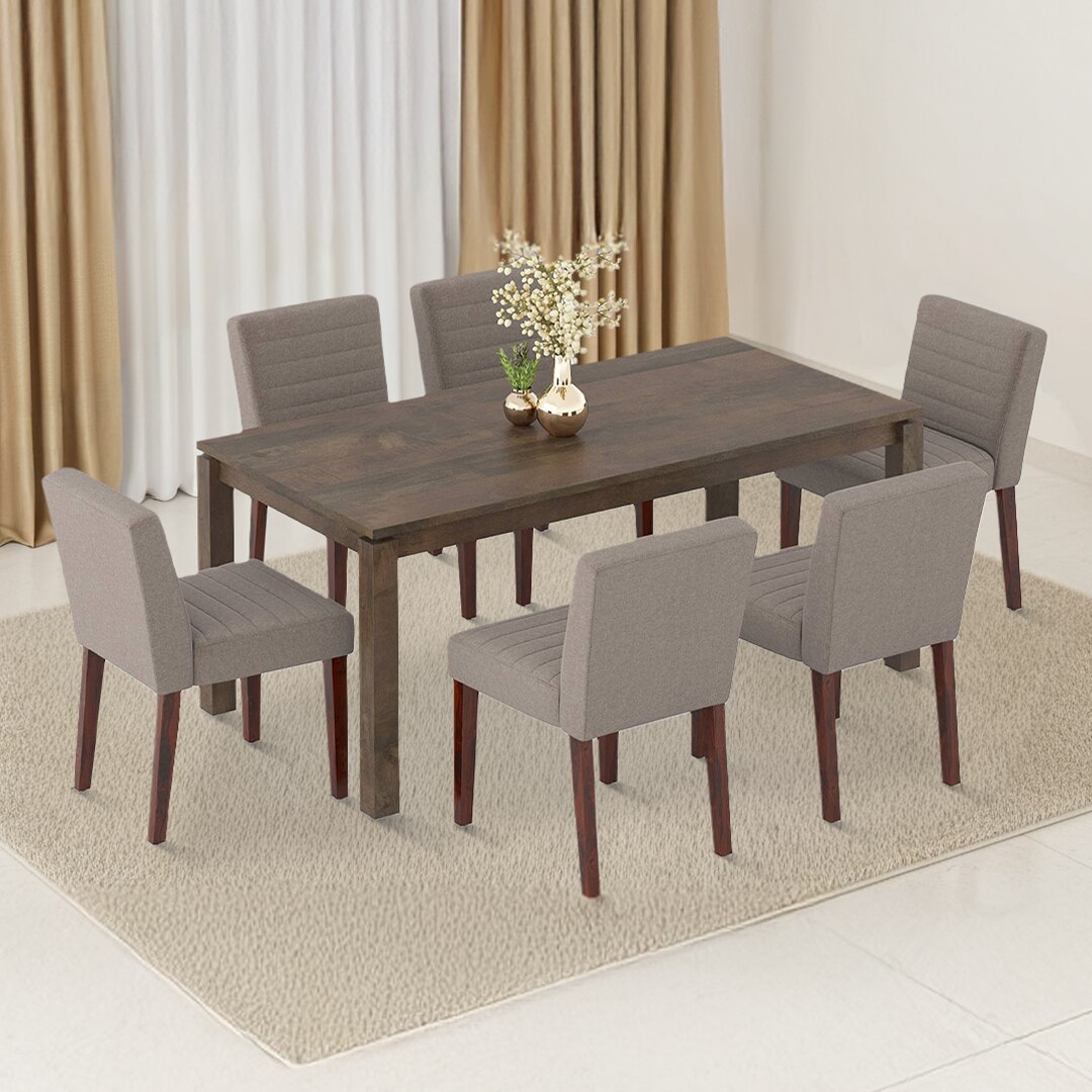 Atlas Solid Wood 6 Seater Compact Dining Table with Atlas Dining chair