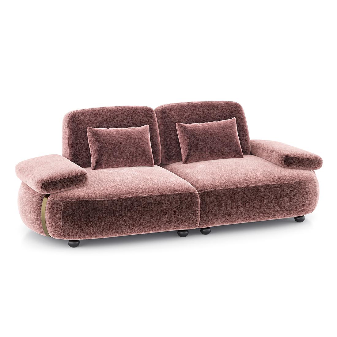 Soho 3 Seater Fabric Sofa In Blush Fabric