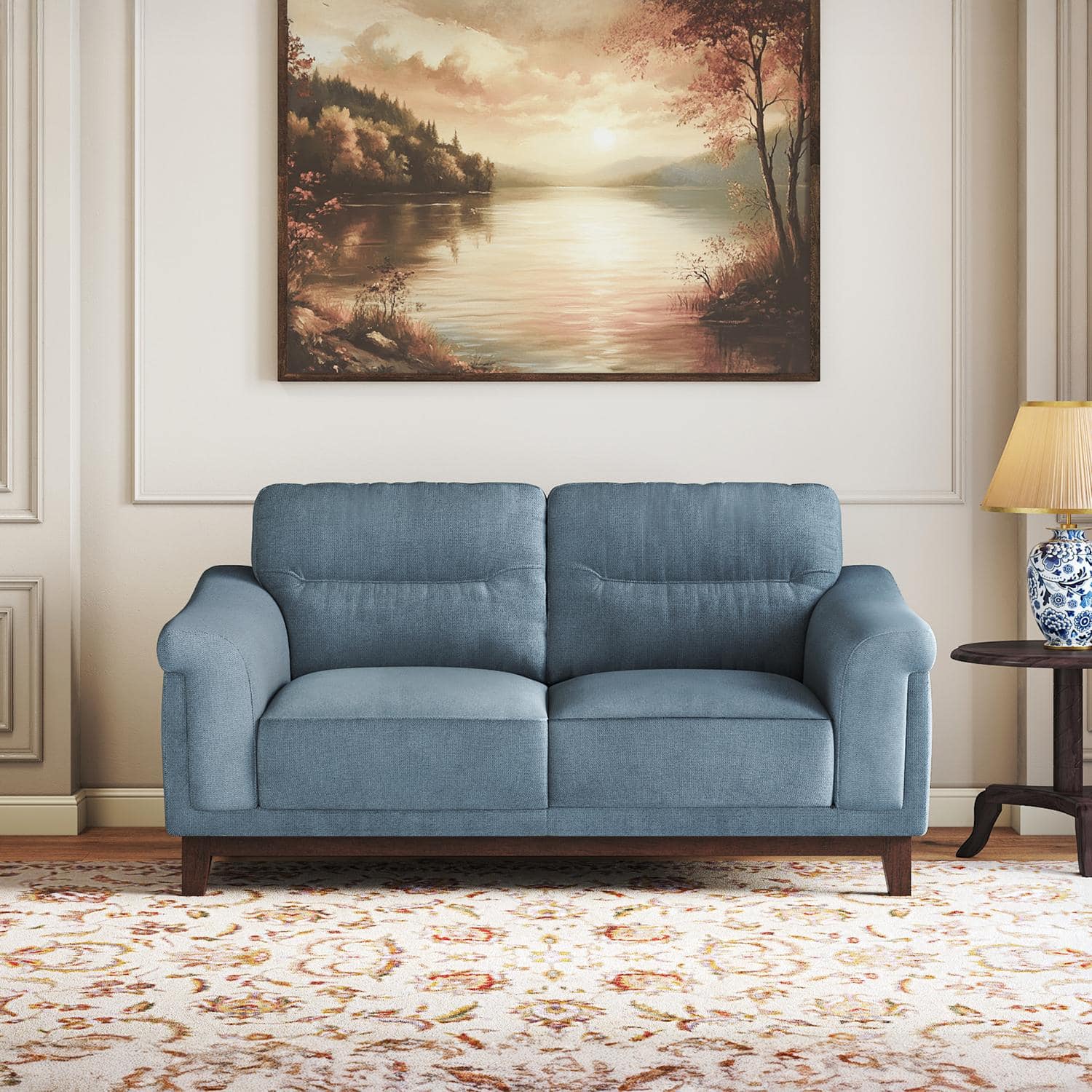 Colby 2 seater Fabric Sofa in Ocean Weave