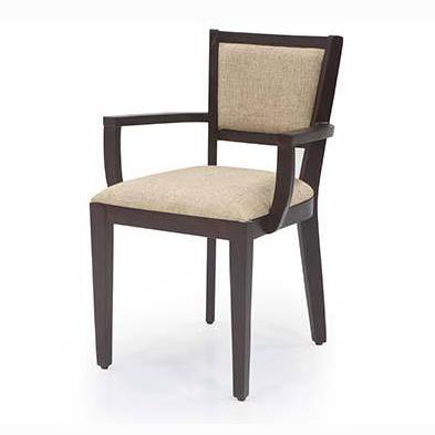 Aurelio Solid Wood Study Chair in Macadamia Brown Hopsack Weave Colour with Mahogany Finish