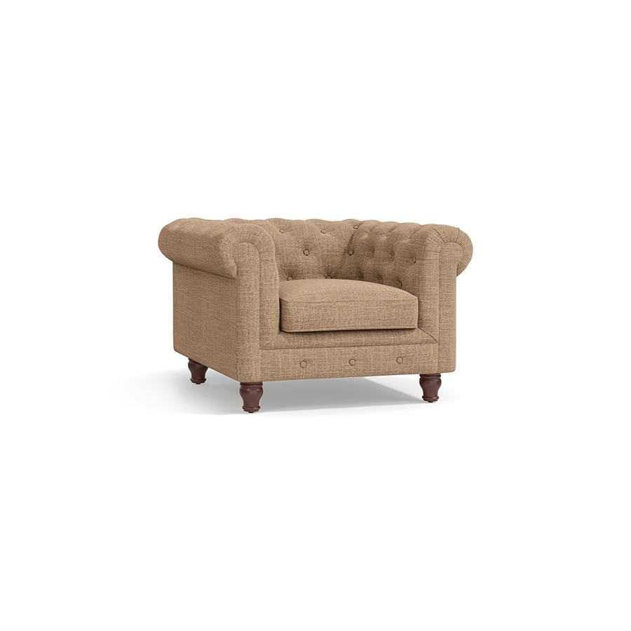 Winchester Luxe 1 Seater Fabric Sofa in Sandshell Beige Colour