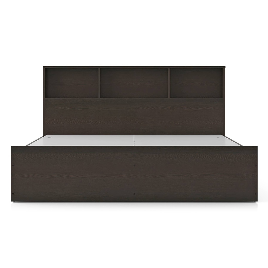 Jasper Engineered Wood Queen Size Box Storage Bed In Dark Wenge Finish