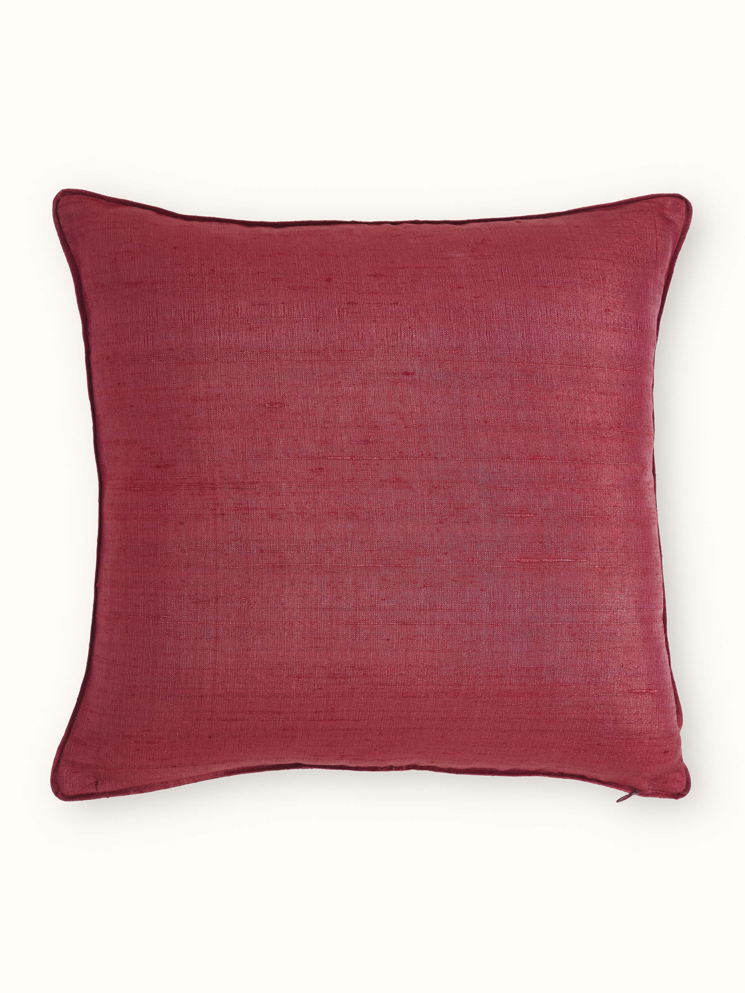 Alankar Maroon Buta Silk Zardozi Embroidered Cushion Cover