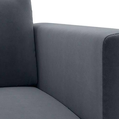 Taarkashi 3 Seater Fabric Sofa (Marengo Grey Velvet)
