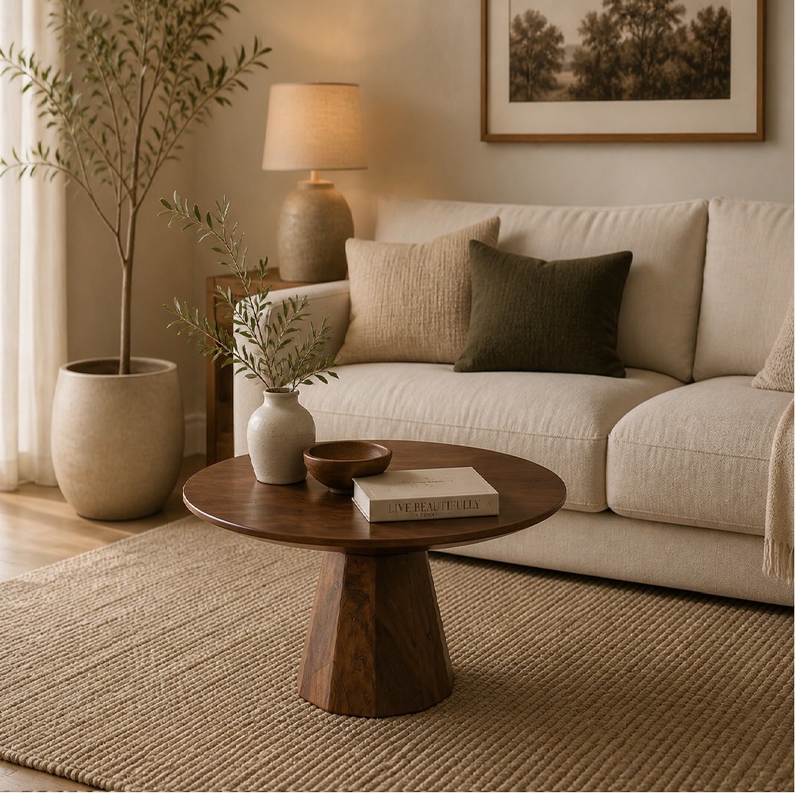 Tiffey Solid Wood Coffee Table In Dark Brown Finish - Woodenmood