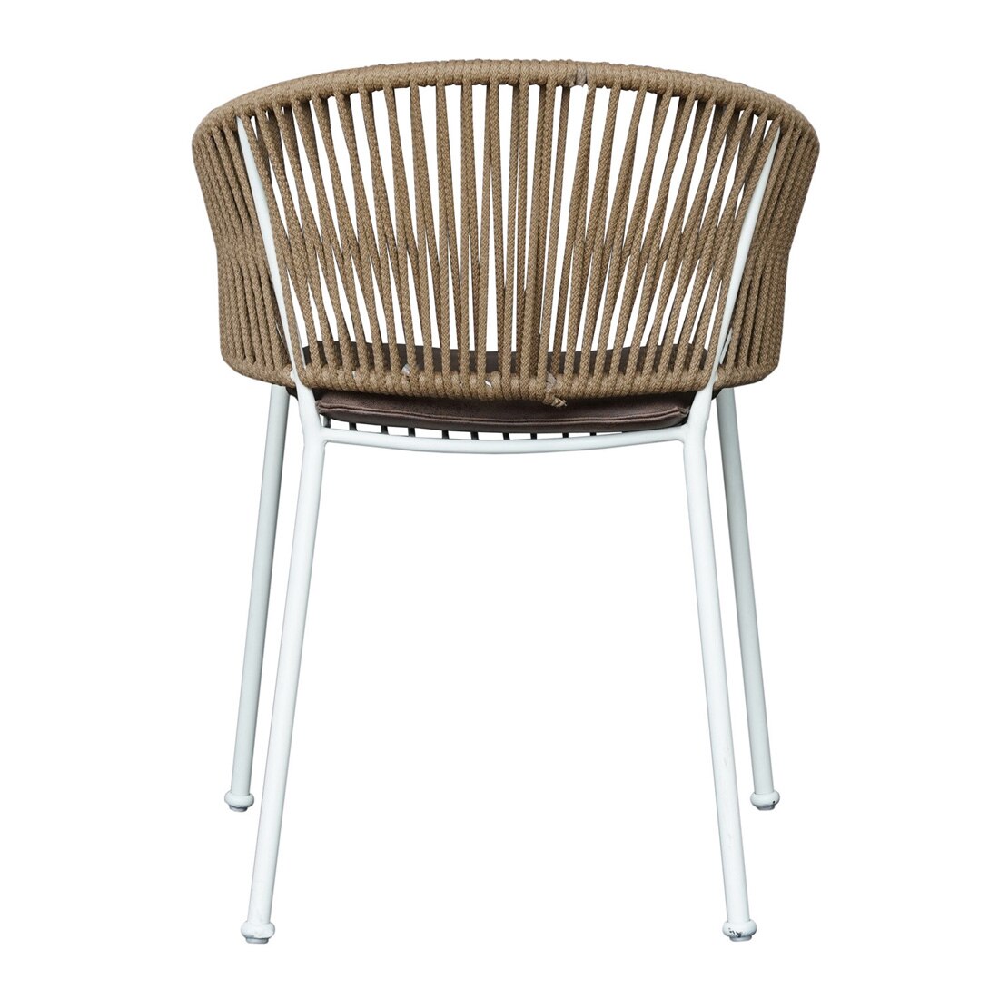 Coral Outdoor Table Set with 1 Table and 2 Chairs in Ivory White