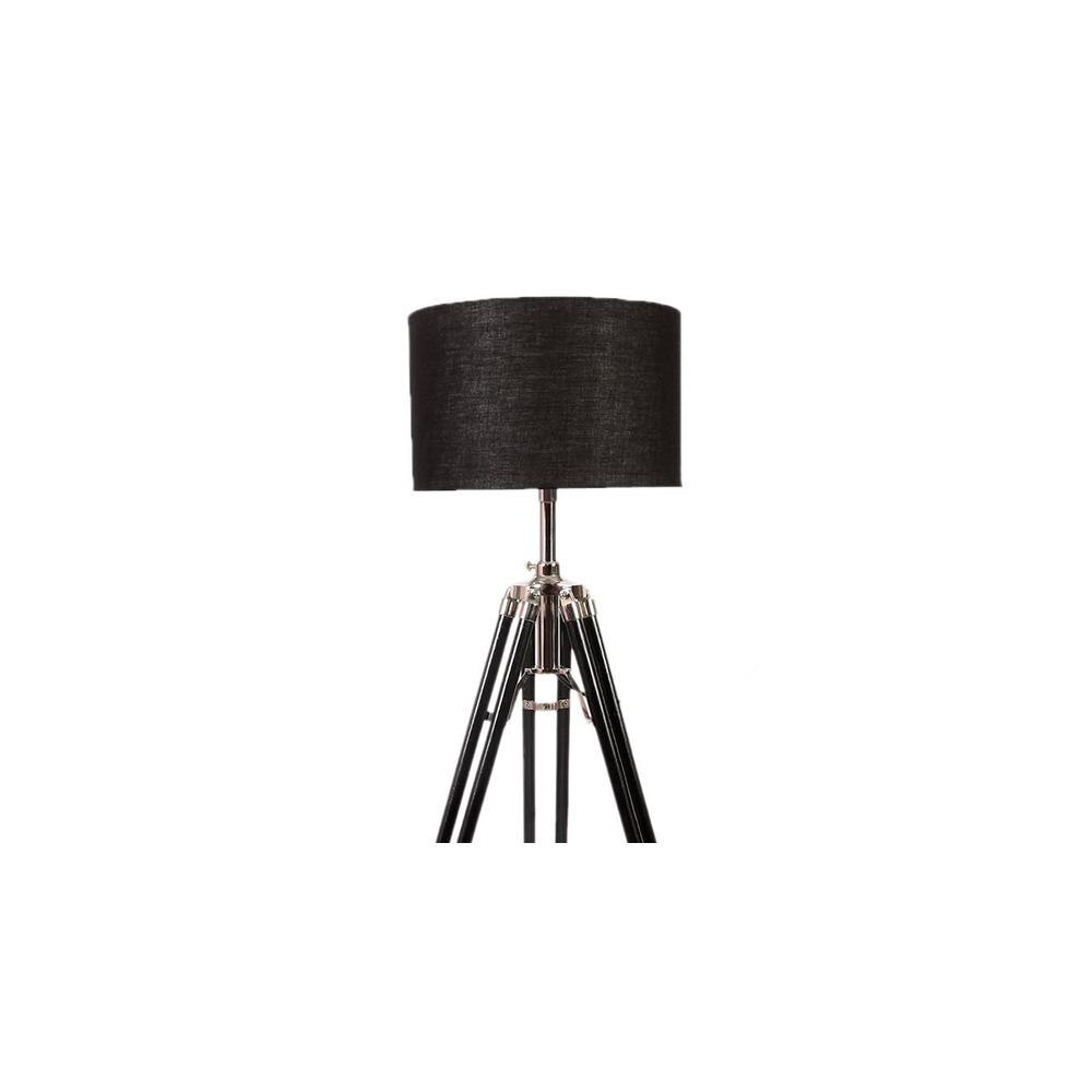 Charles Black Cotton Shade Floor Lamp