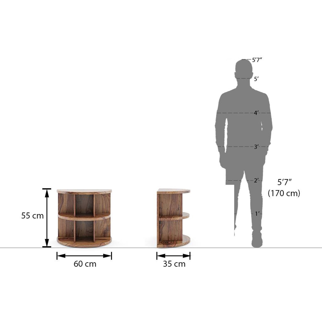 Newton Side Table Teak Finish