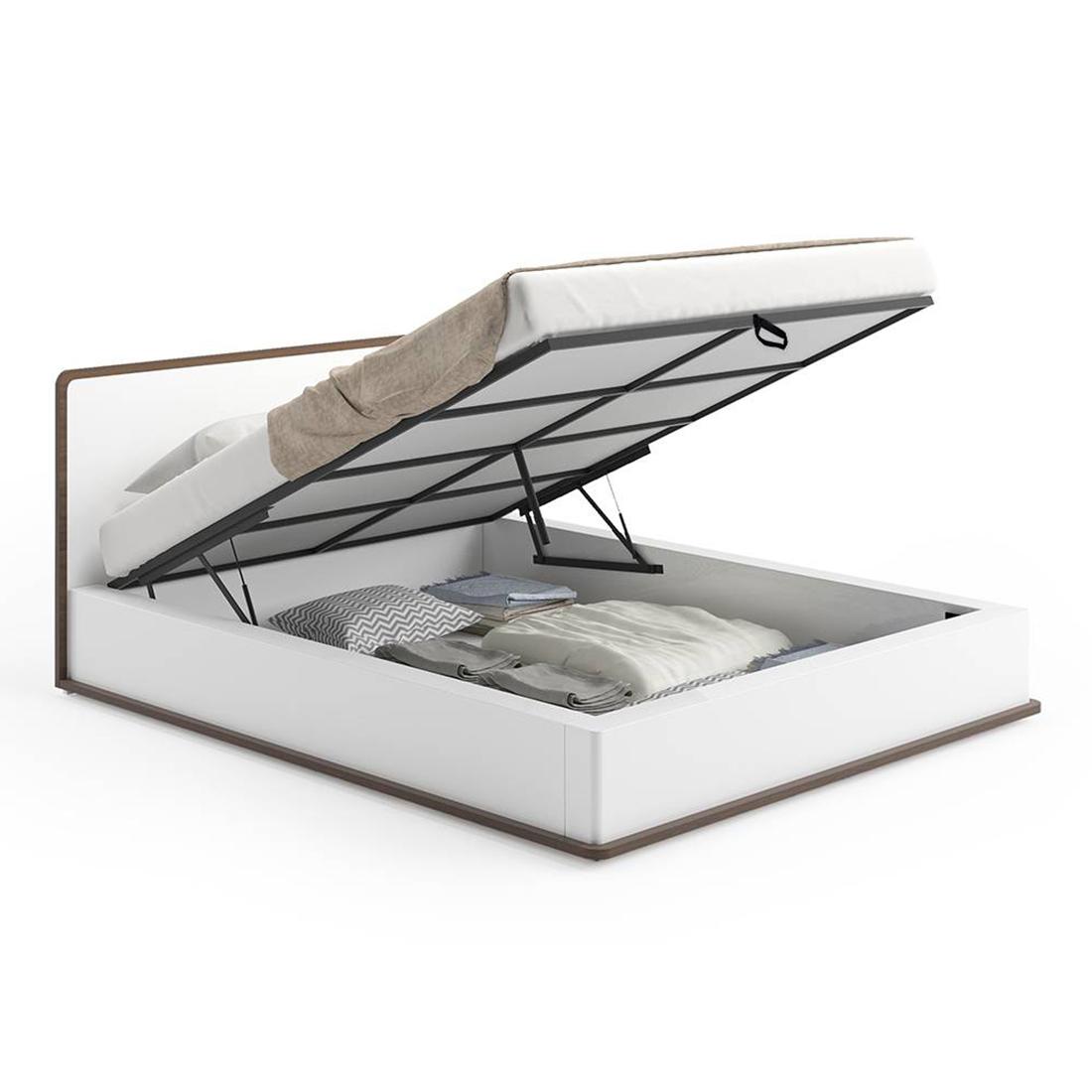 Baltoro Engineered Wood Queen Size Hydraulic Storage Bed In White Finish