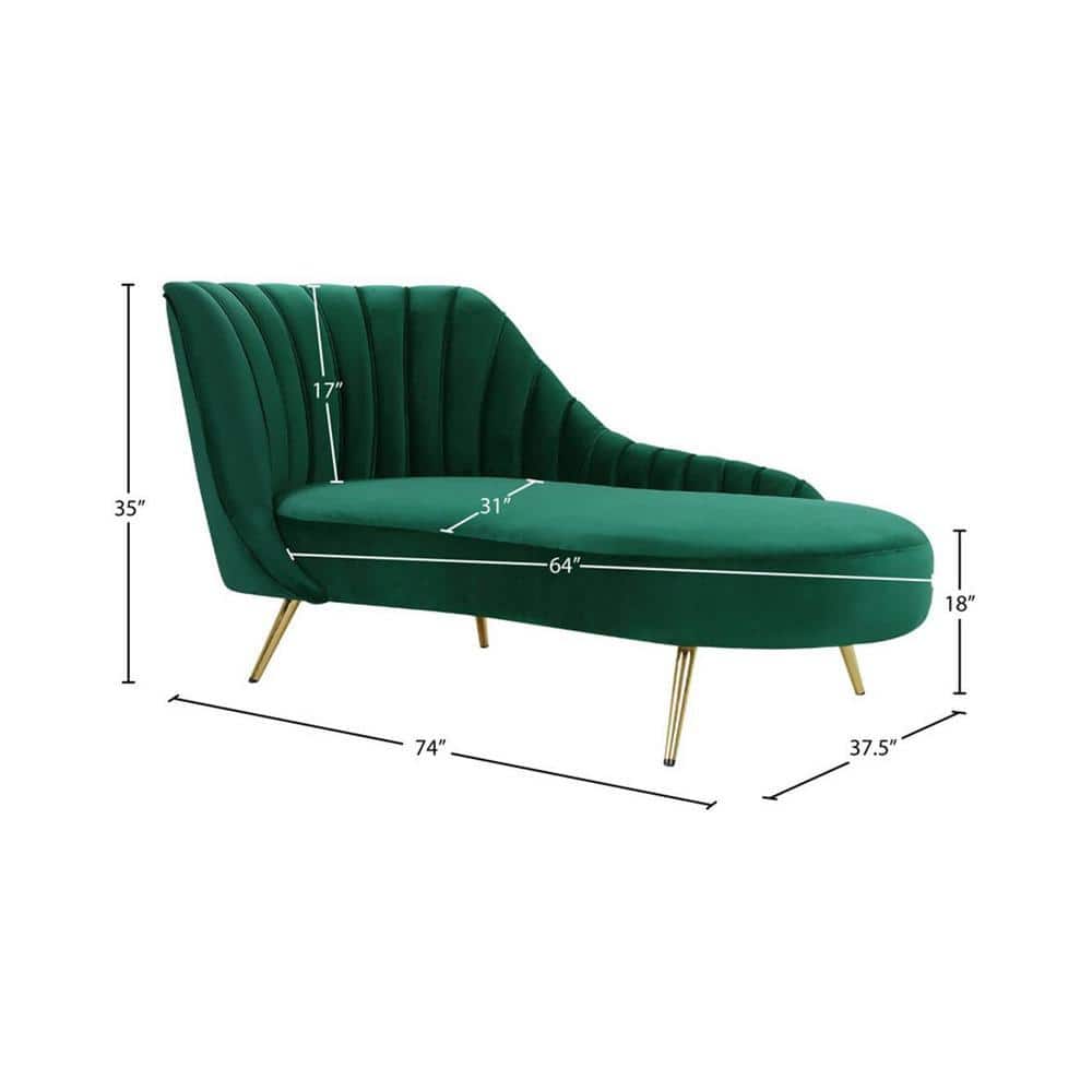 Tiberius Velvet Chaise Launger in Grey Colour