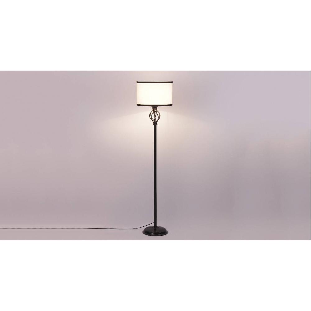 Pascal Multicolour Fabric Floor Lamp with Black Iron Base