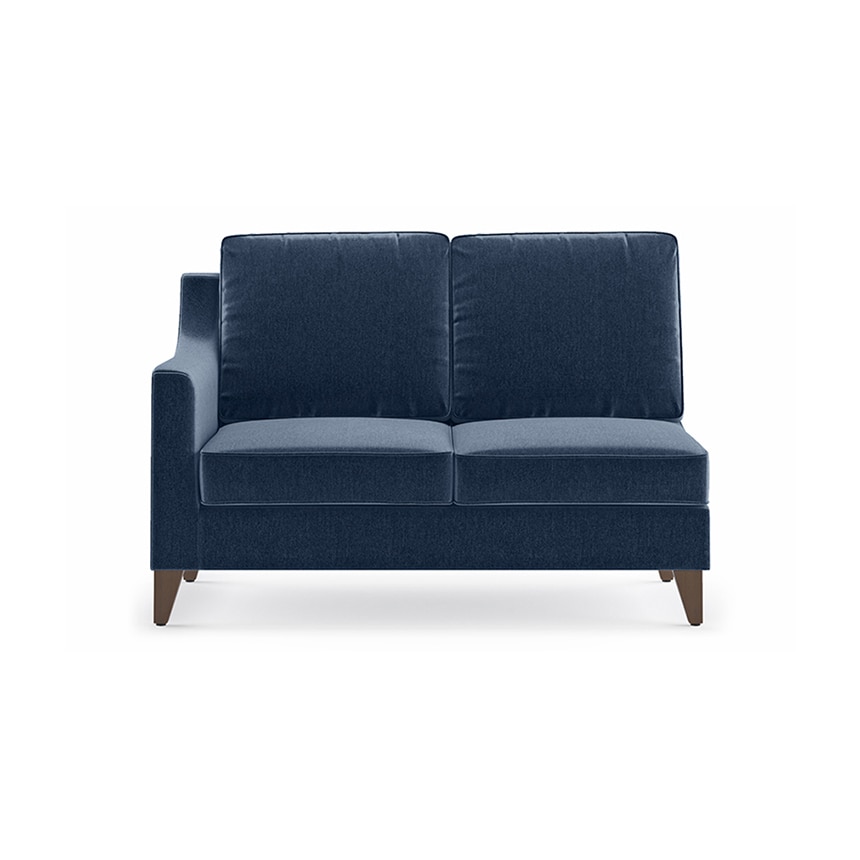 Abbey Sectional Sofa (Colour : Lapis Blue, Cushion : Soft, Seater : Right Aligned 2 Seater + Right Aligned Chaise)