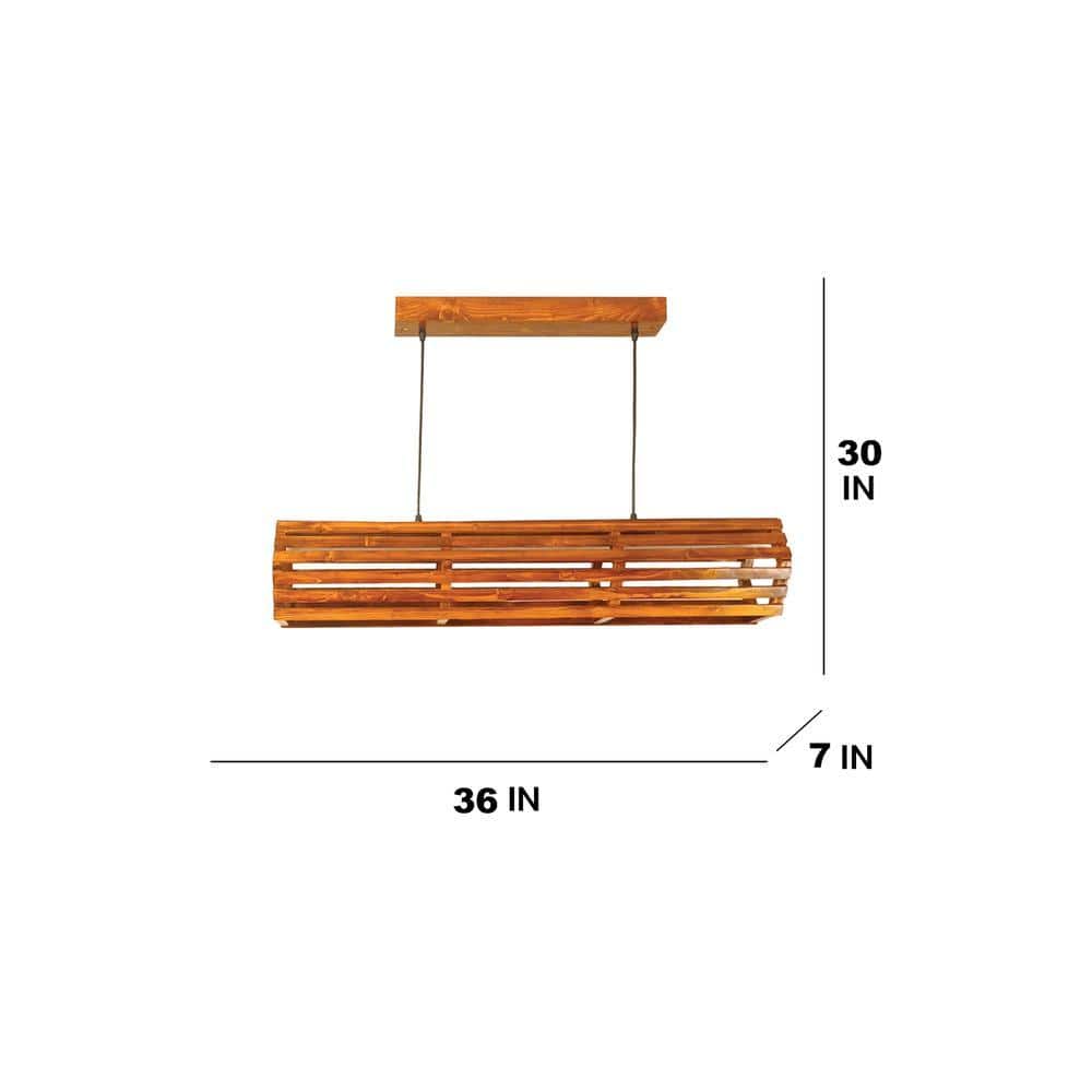 Flora 36 Baton Brown Wooden LED Hanging Lamp