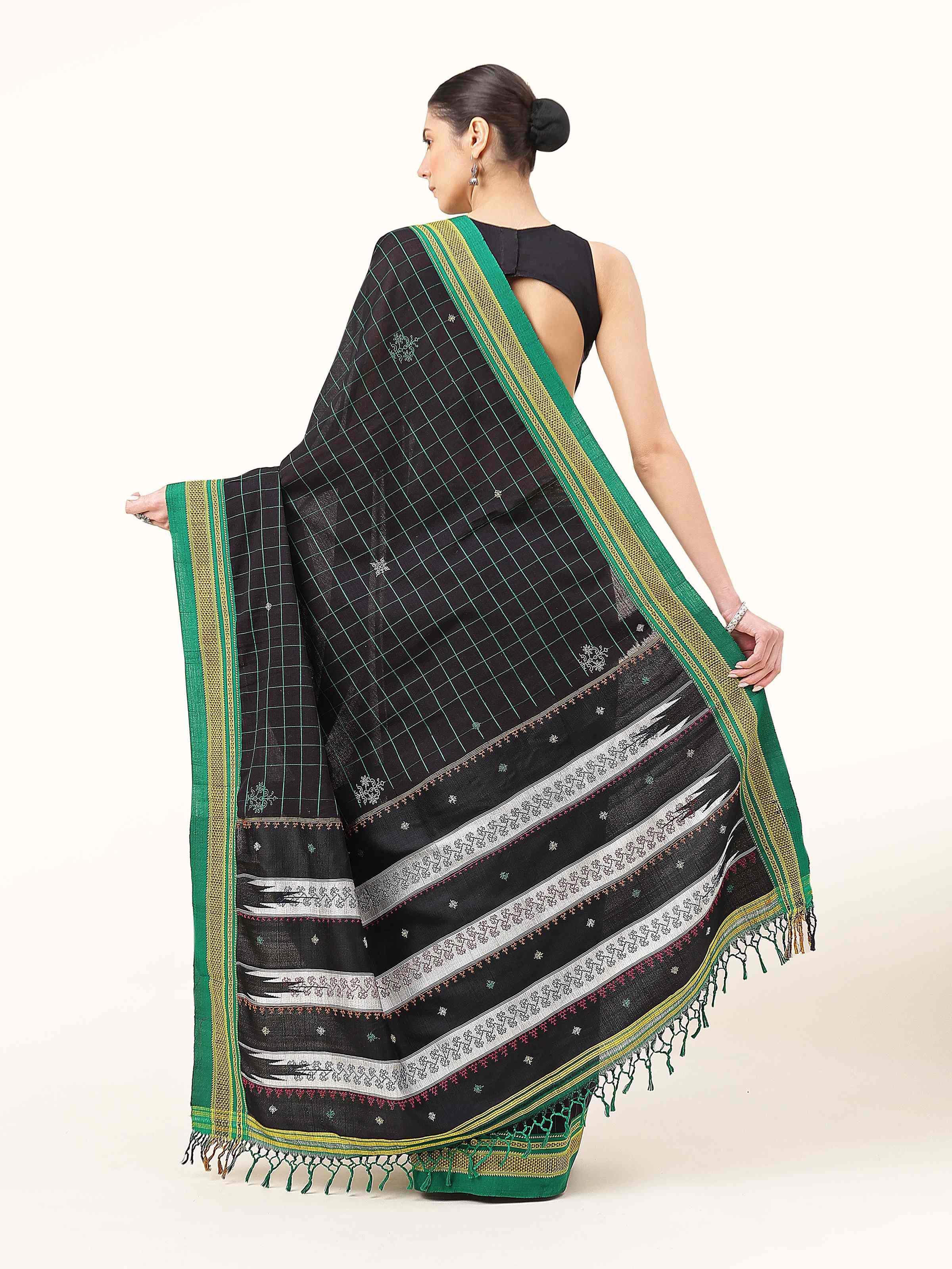 Green Cotton Silk Kasuti Embroidered Saree