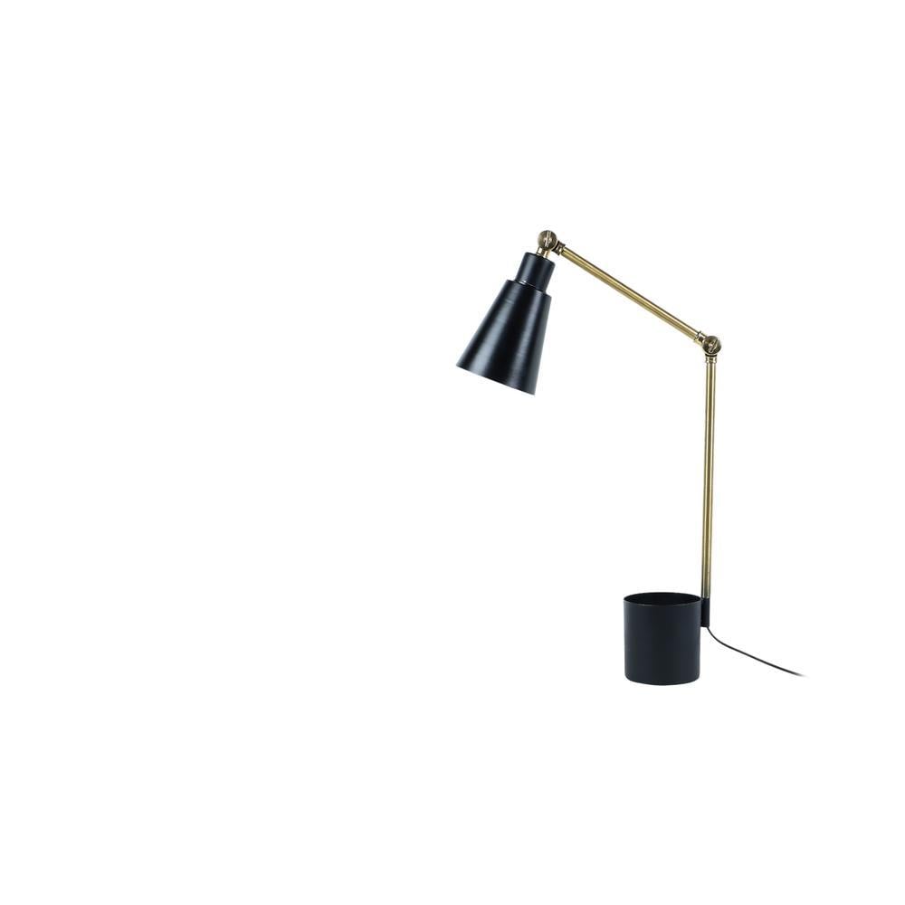 Designer Black and Gold Study Lamp With Metal Base