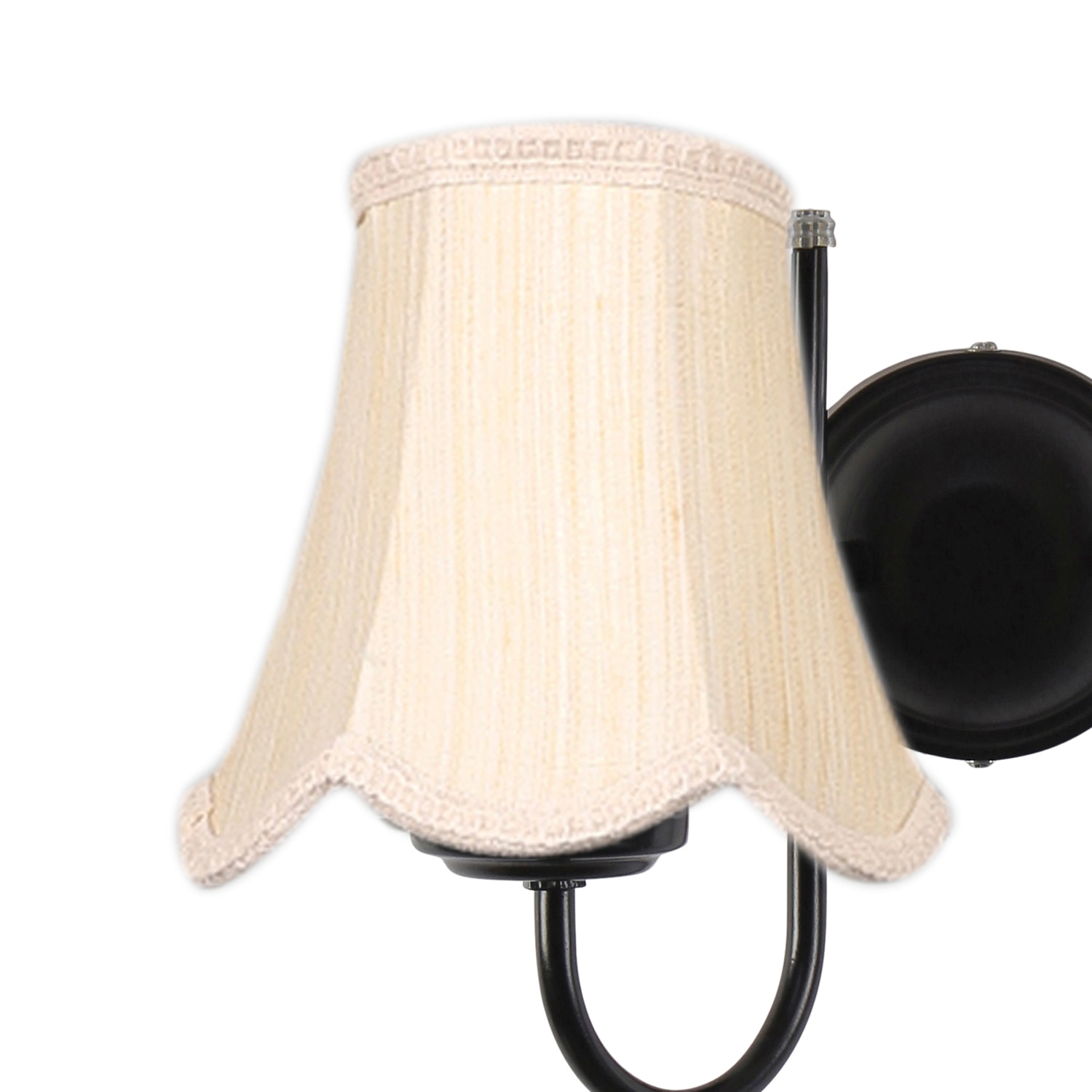 Devansh Dual Black Metal  Wallmounted Lamp With Cotton Off-White Shade