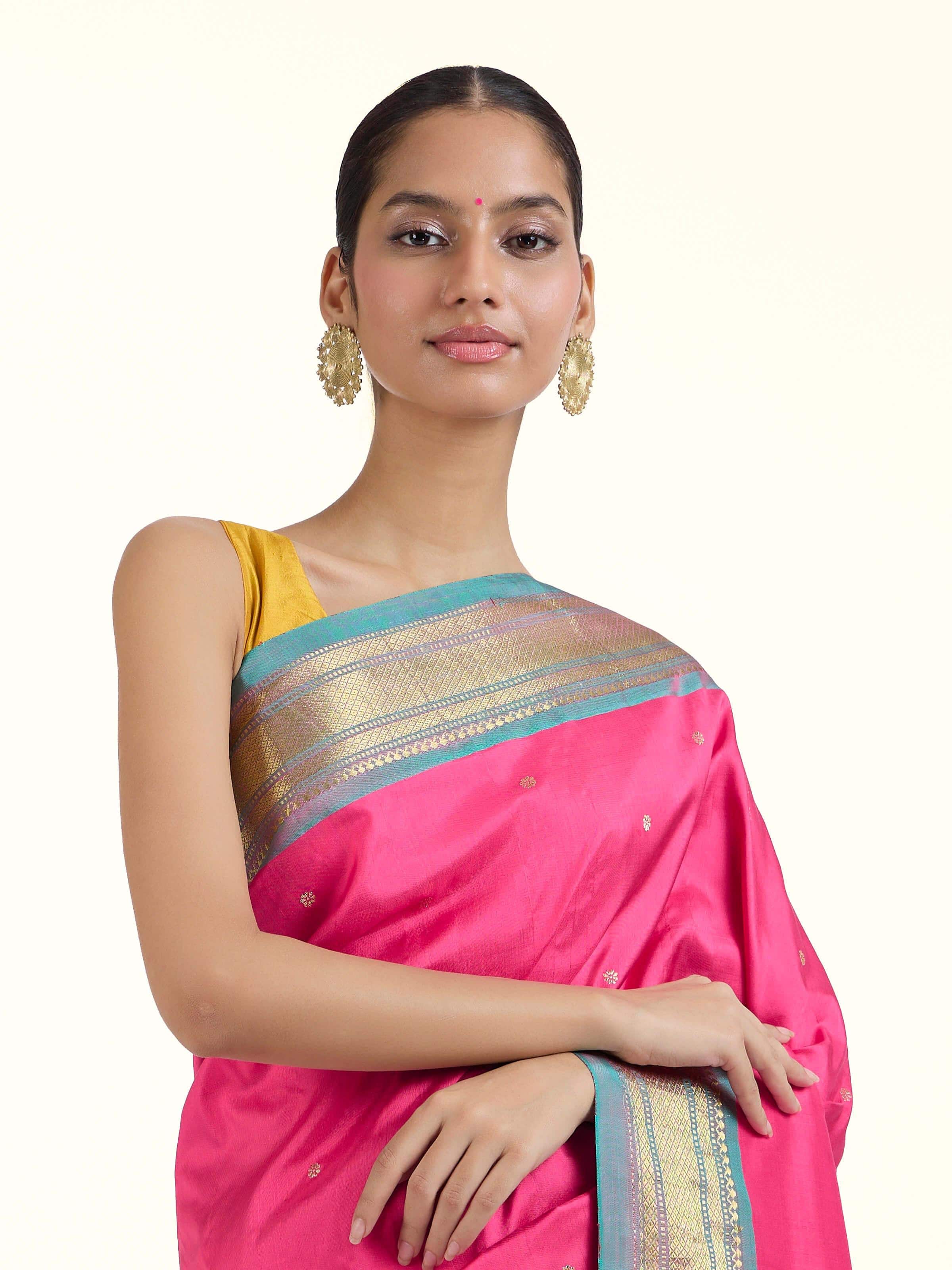 Pink Silk Paithani Saree