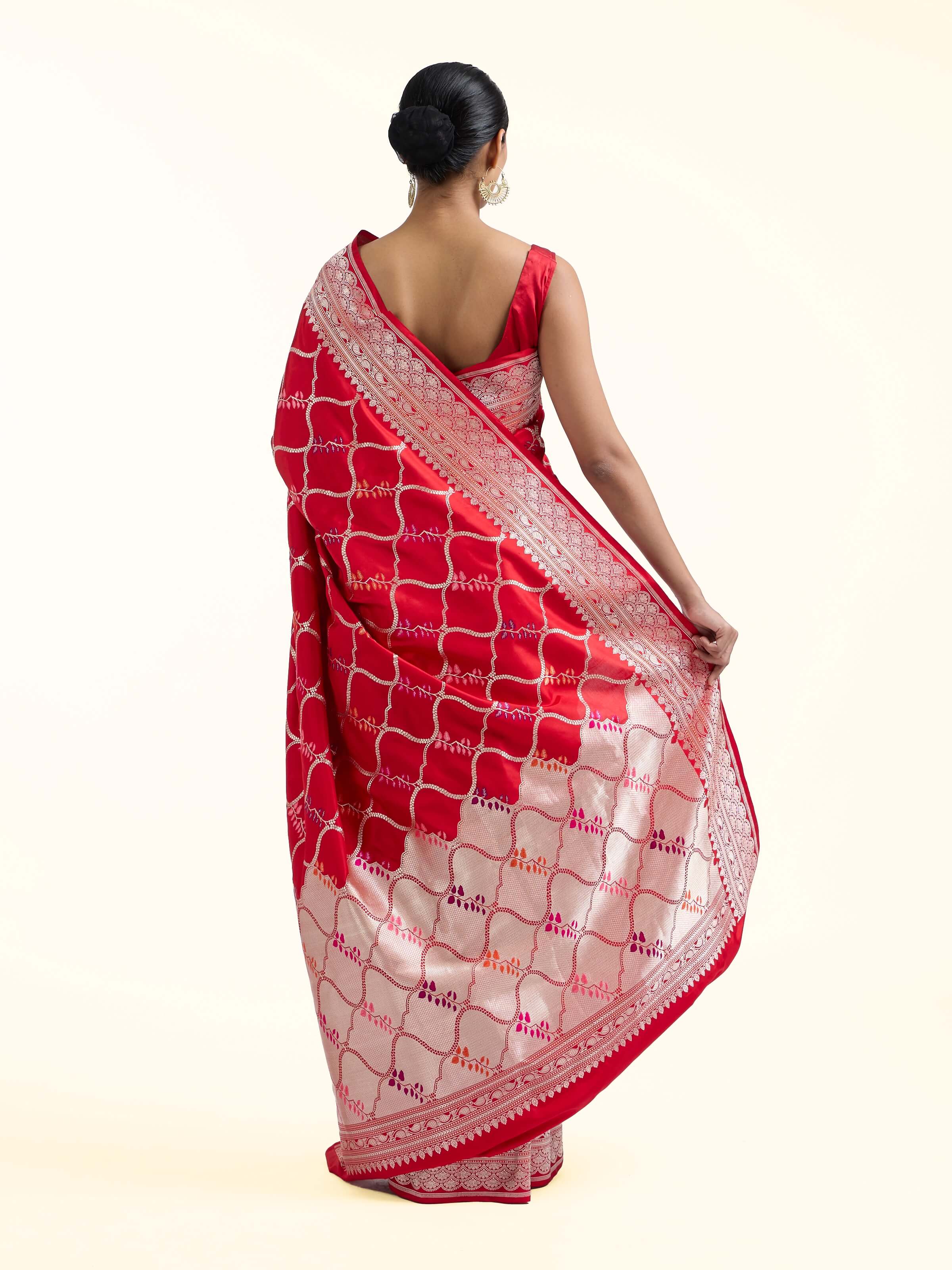 Pink Banarasi Kadhwa Silk Saree