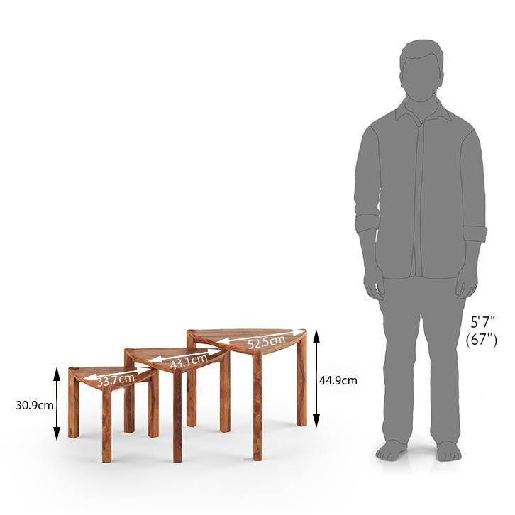 Clapton Solid Wood Side Table in Teak Finish