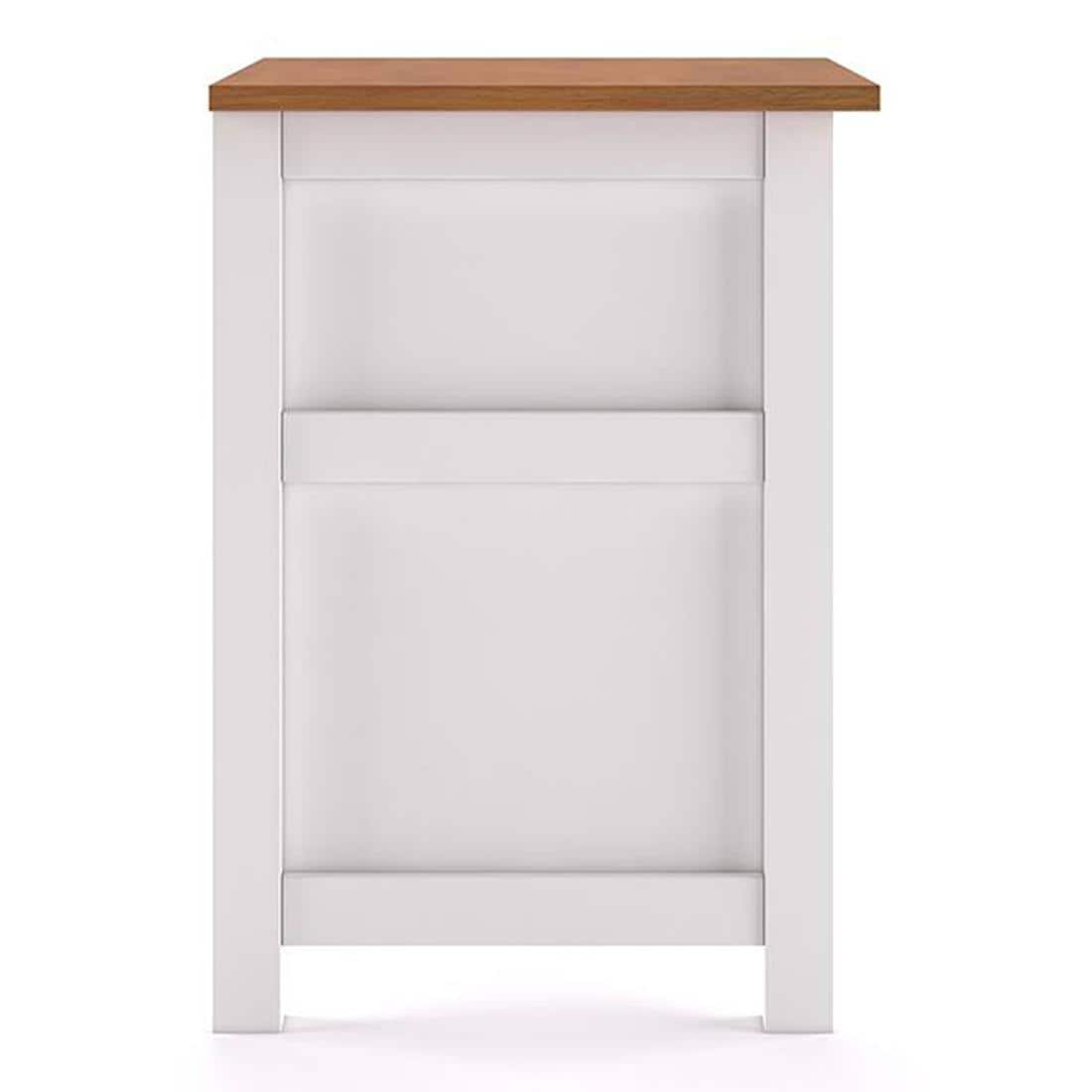 Evelyn Rubber Wood Bedside Table in White Finish
