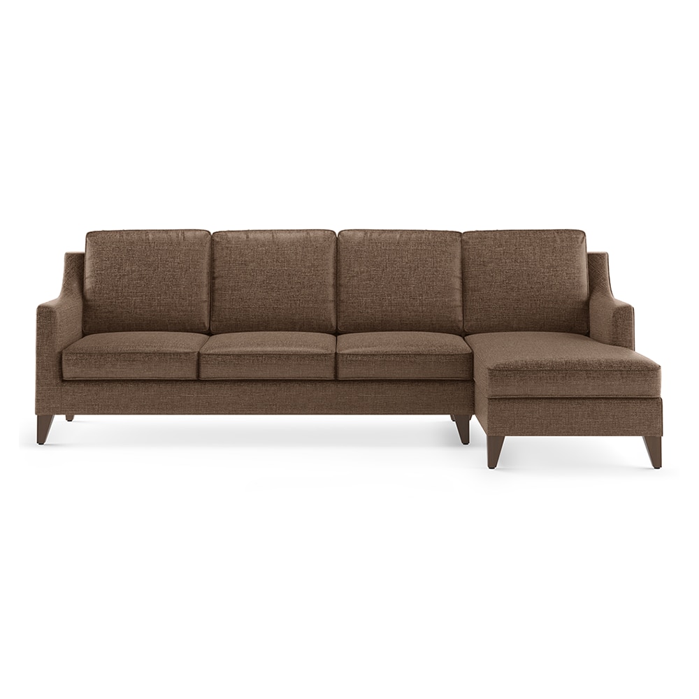Abbey Sectional Sofa (Colour : Mocha, Cushion : Hard, Seater : Right Aligned 3 Seater + Right Aligned Chaise) - Urban Ladder