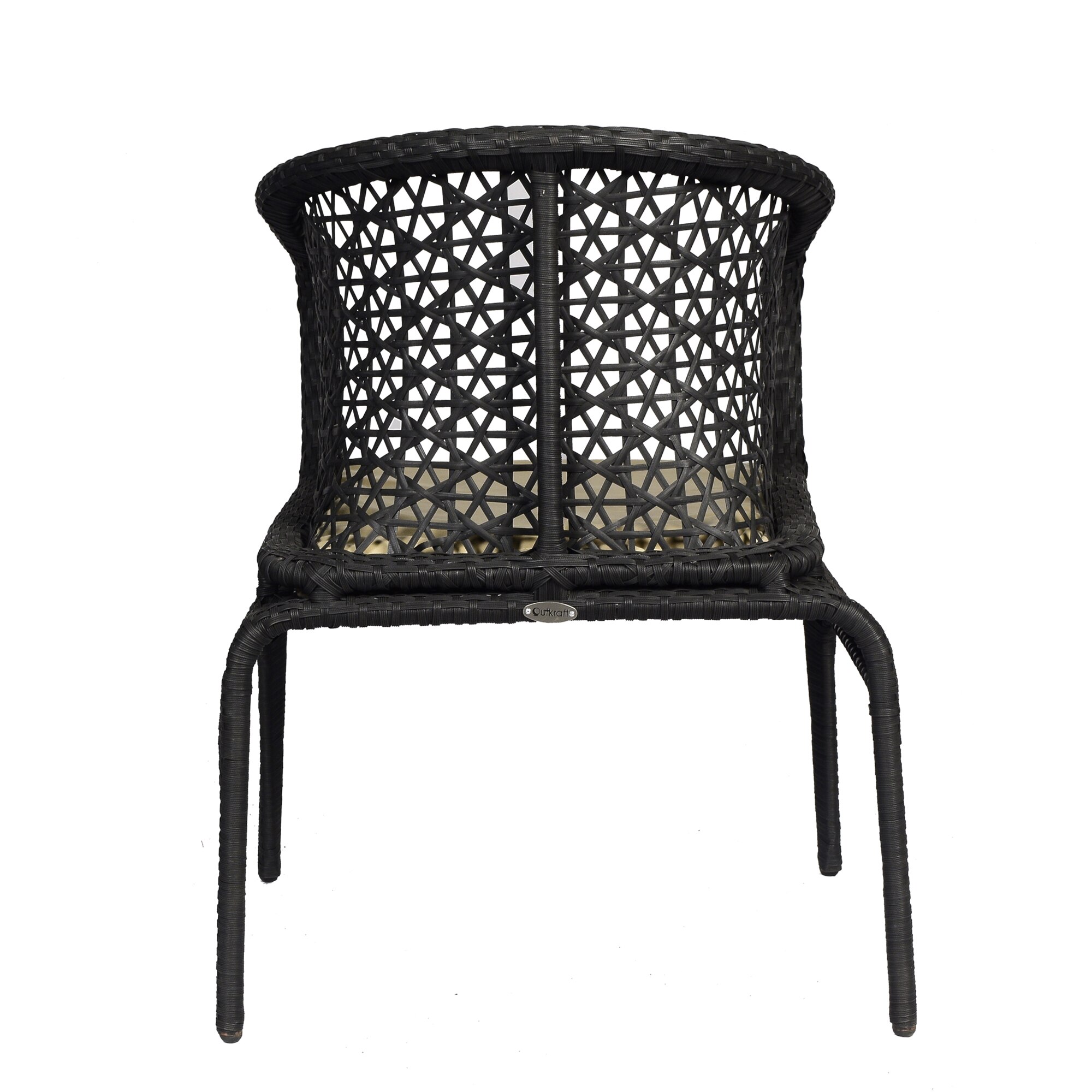 Launceston Wicker Table And Chair Set In Black Finish