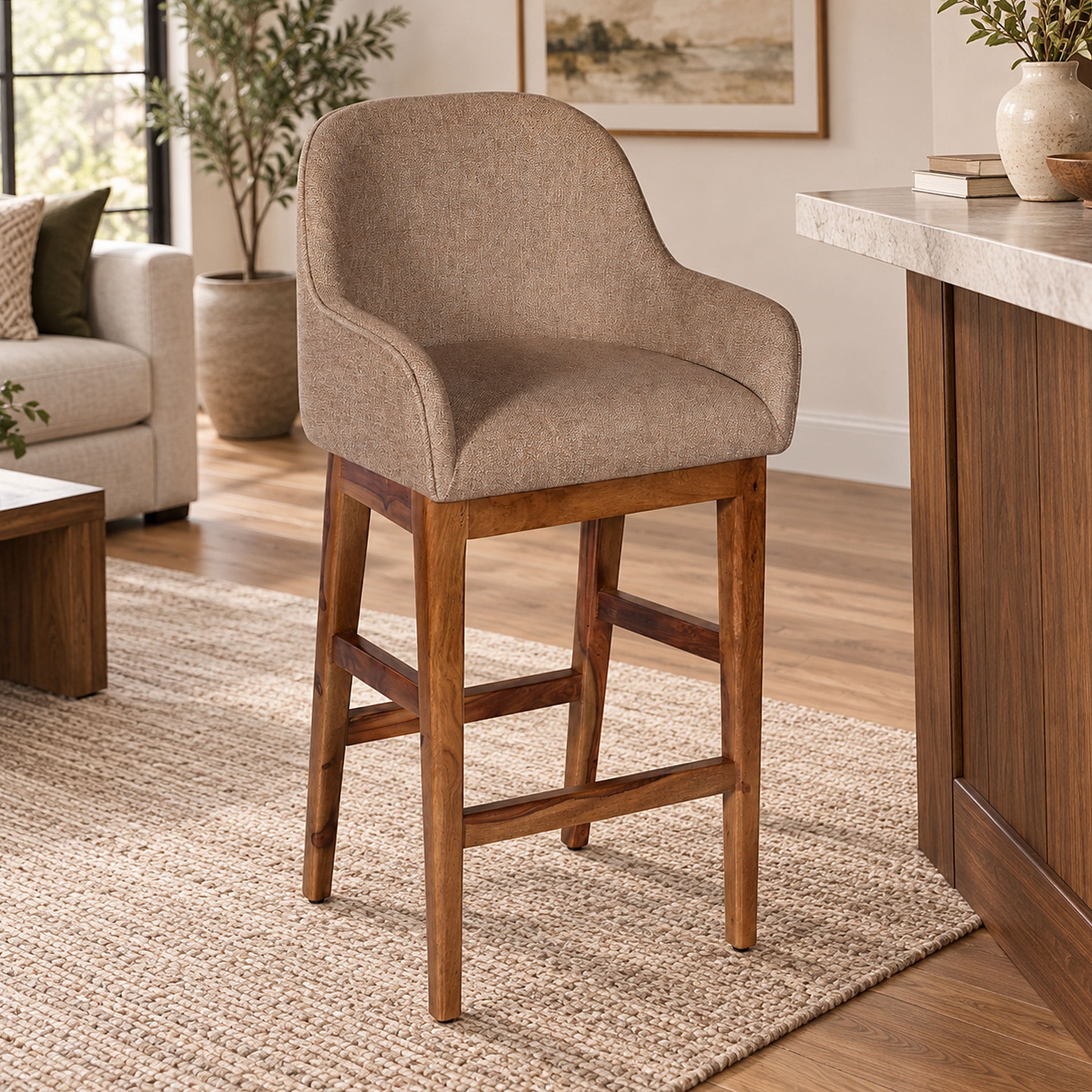 Bistro Bar Chair In Provisional Teak Finish