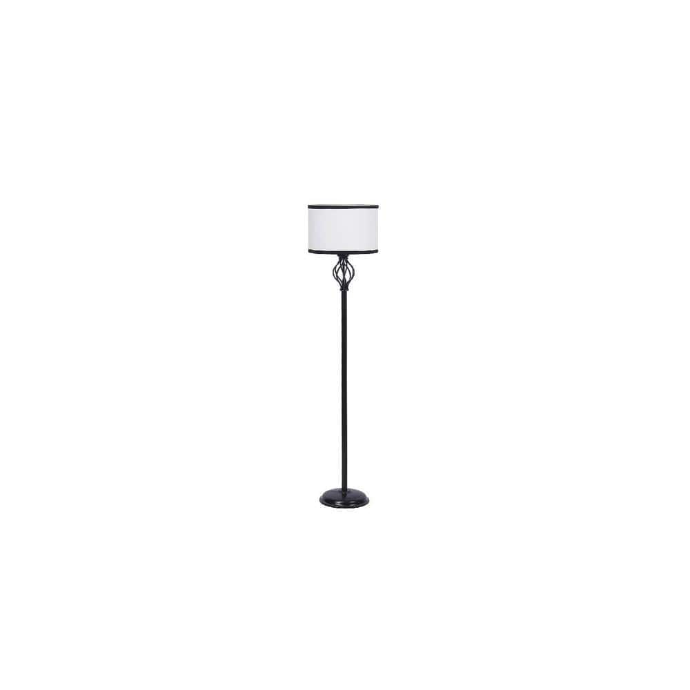 Pascal Multicolour Fabric Floor Lamp with Black Iron Base