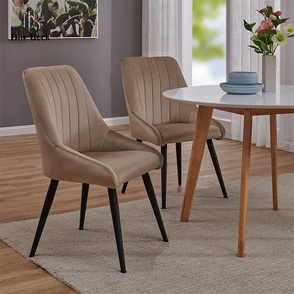 NICO Leather Accent Chair in Beige Colour - Doe Buck
