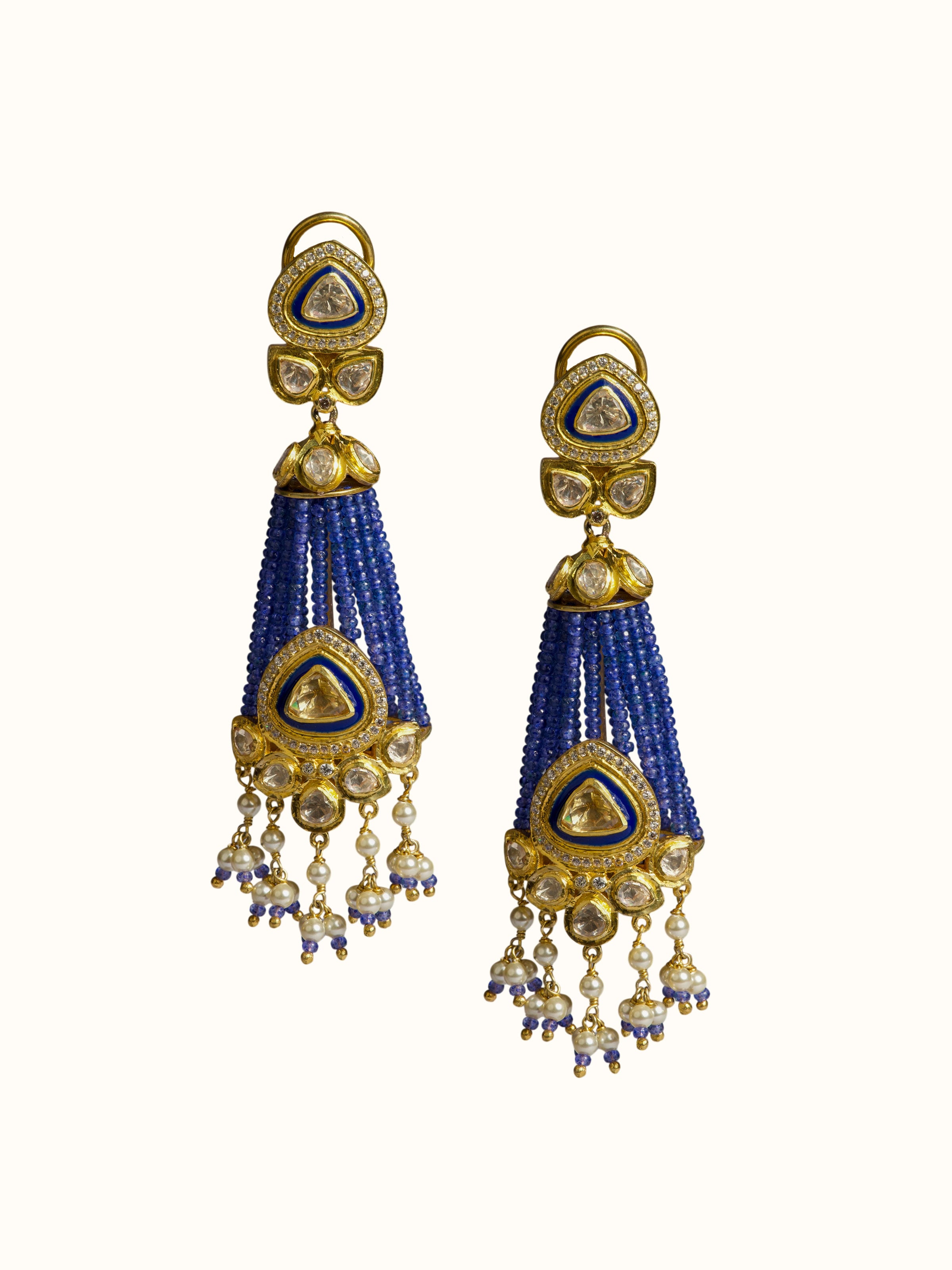 Front view of the Silver Smithing Drop Earrings