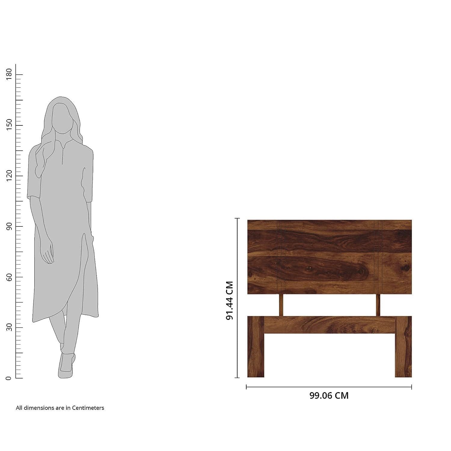 Triplet Solid Wood Single Size Non Storage Bed In Provincial Teak Finish