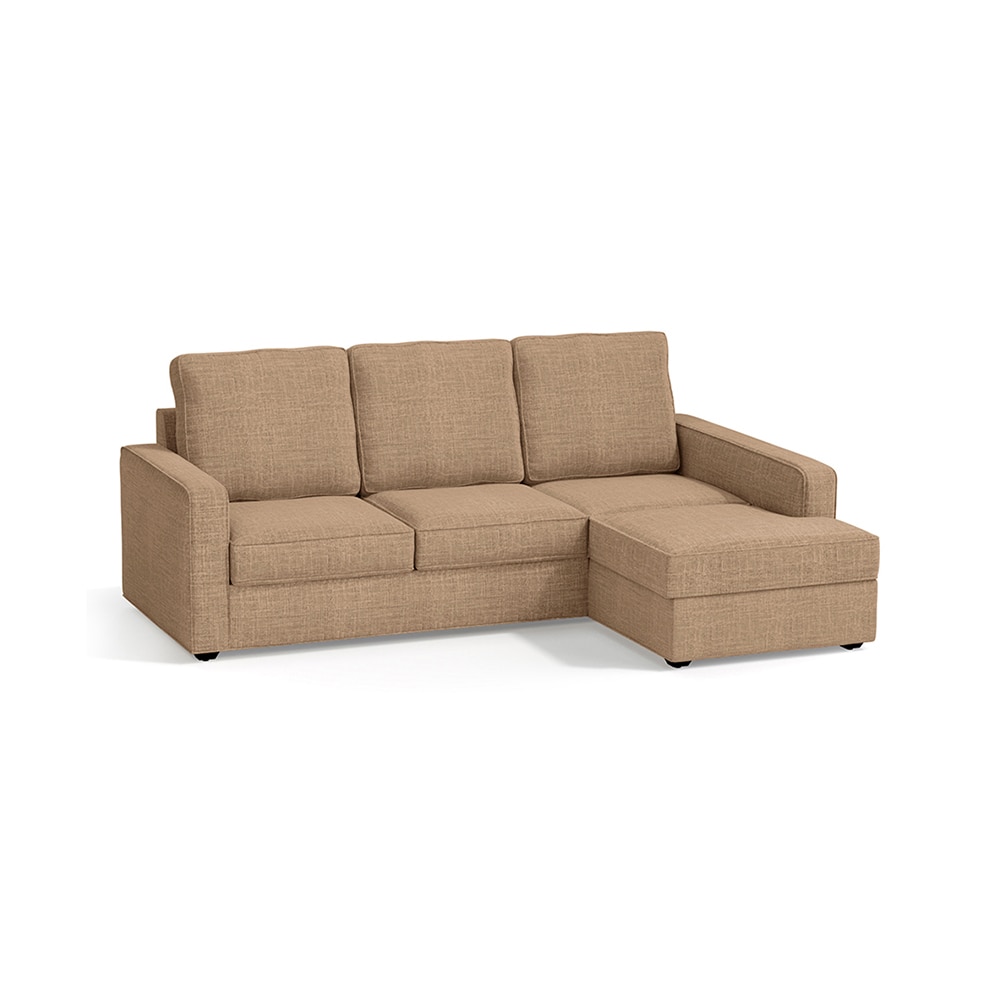 Apollo Sofa (Colour : Sandshell Beige, Cushion : Hard, Back Type : High Back, Seating Capacity : Right Aligned 2 Seater + Right Aligned Chaise) - Urban Ladder