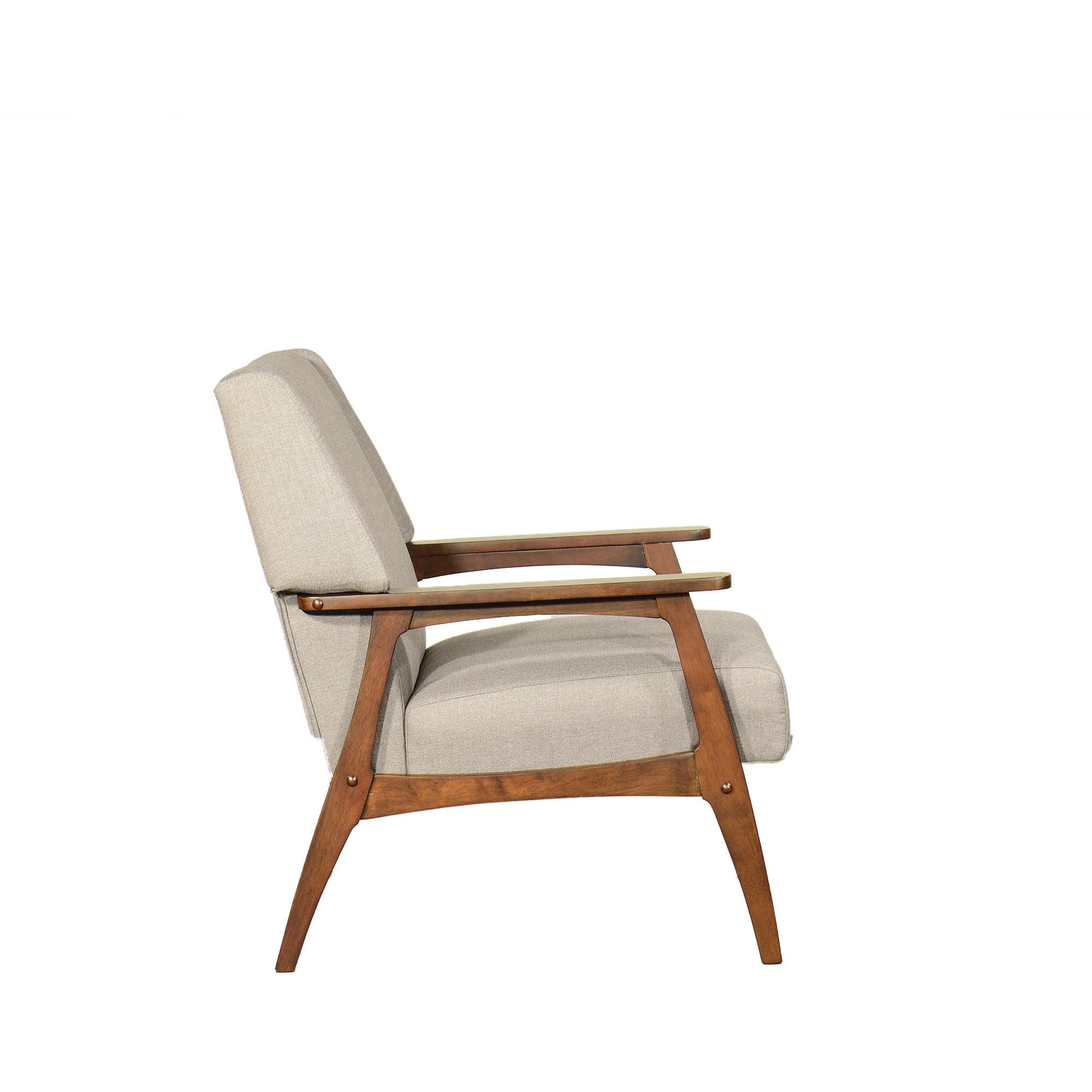 Daisuke 1 Seater Wooden Sofa in Beige Fabric Colour