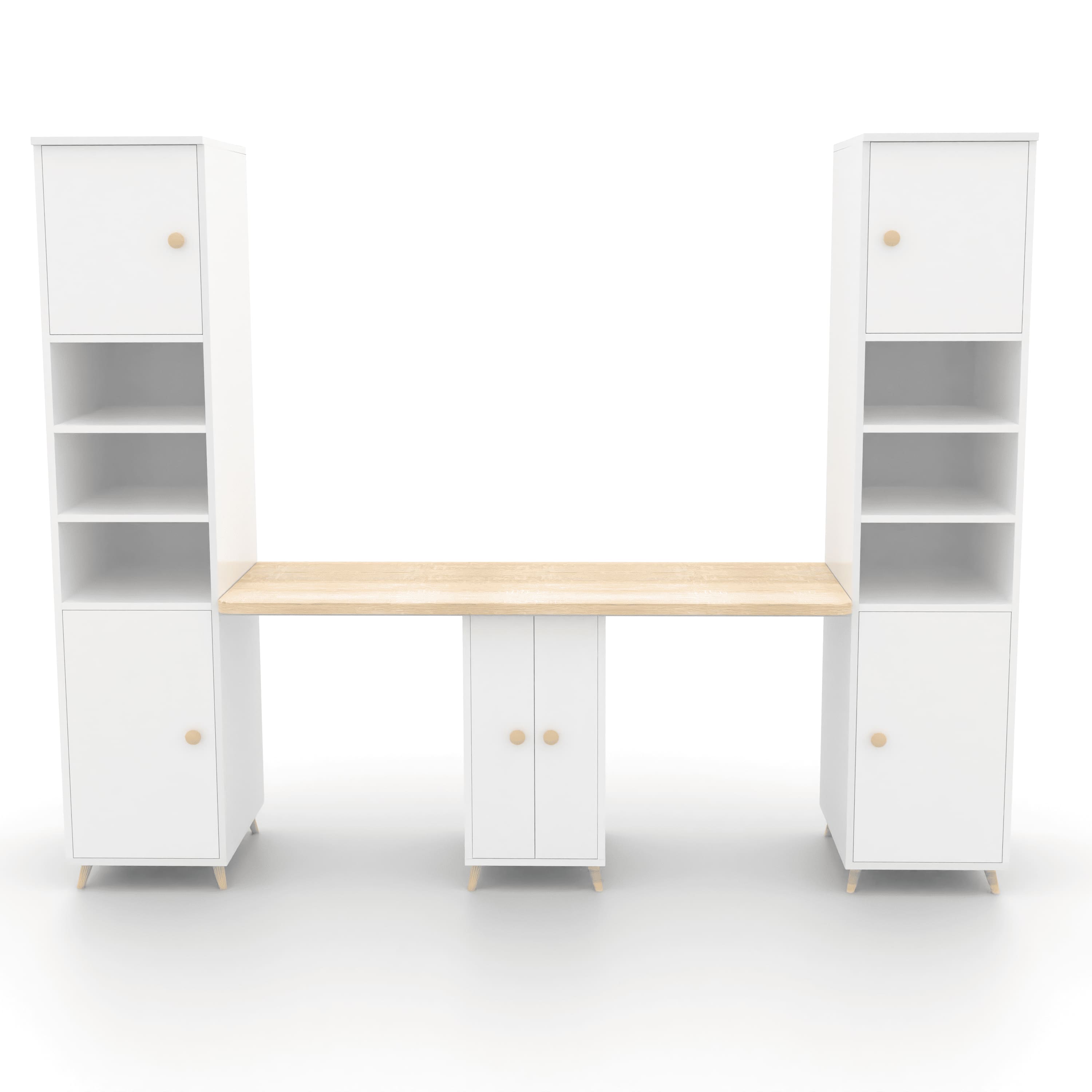 Dynamo 2 Seater Study Table White In White Colour