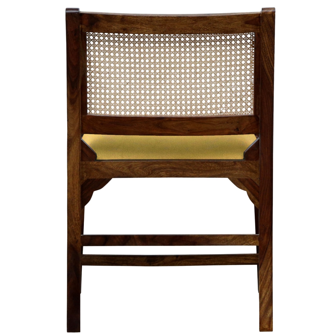 Provincial Cane & Suede Yellow Accent Chair