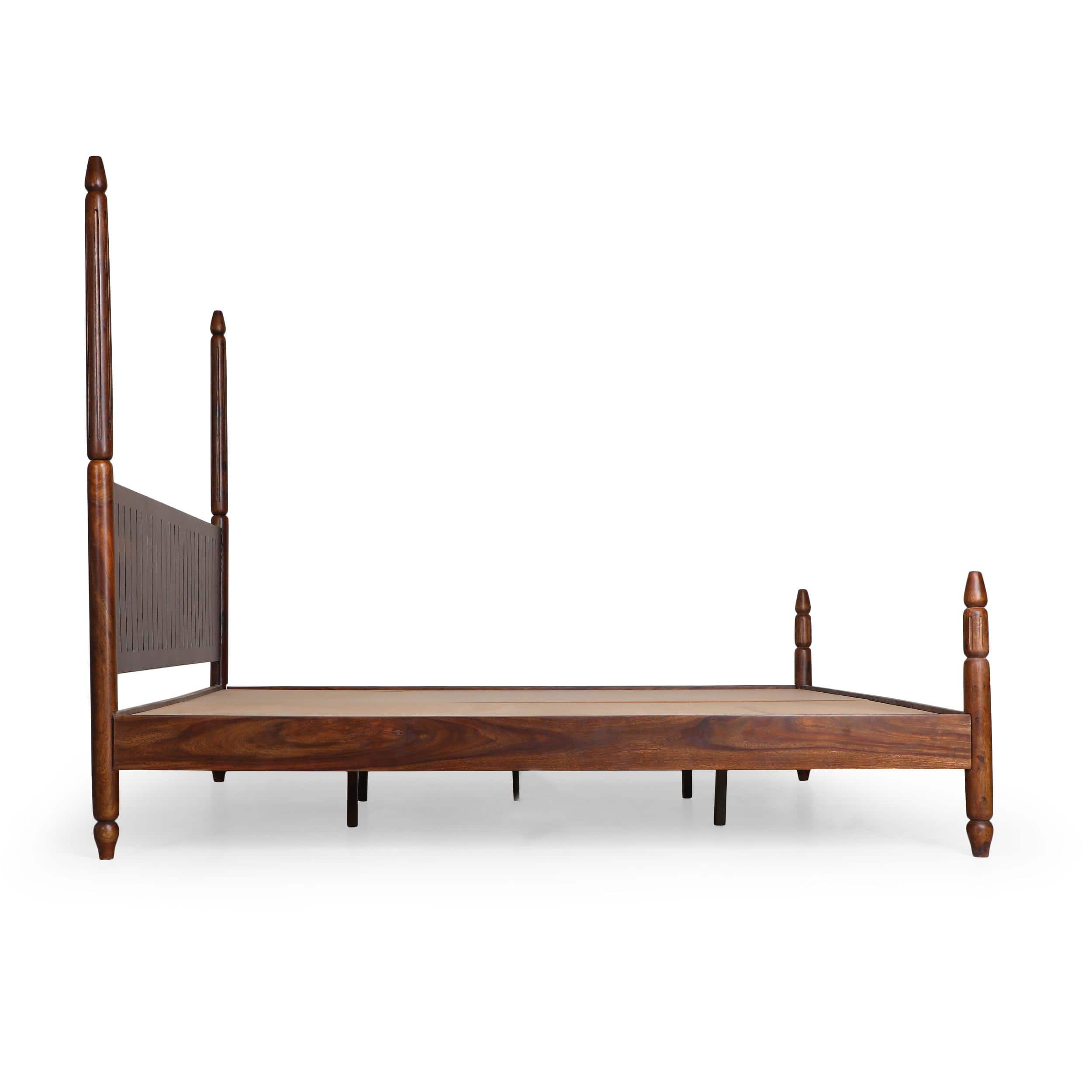 Dynasty Solid Wood Non Storage King Bed in Provincial Teak Finish