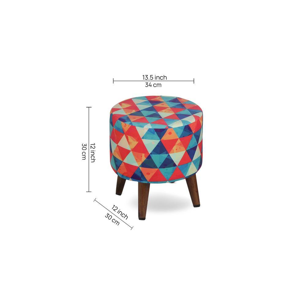 Isaac Solid Wood  Ottomon in  Multicolor Colour