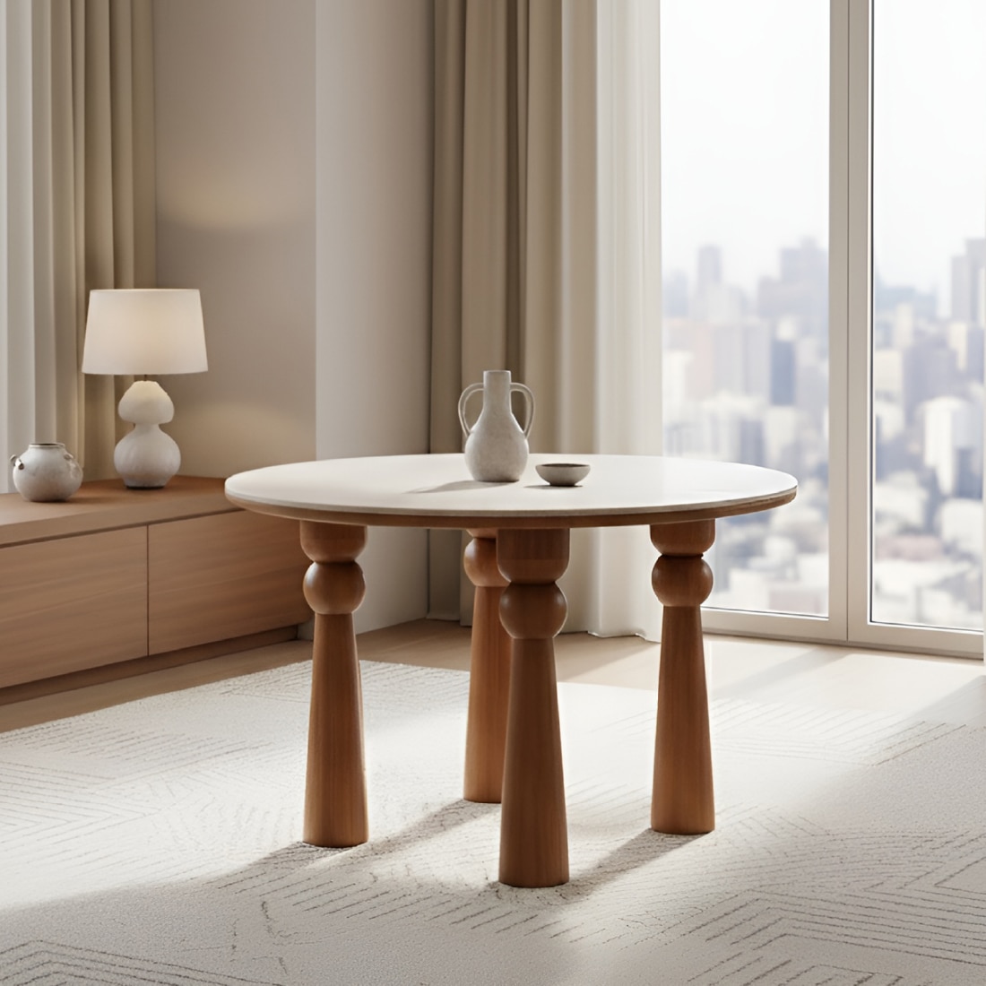 Aayam Solid Wood Dining Table in Brown Colour - Orange Tree