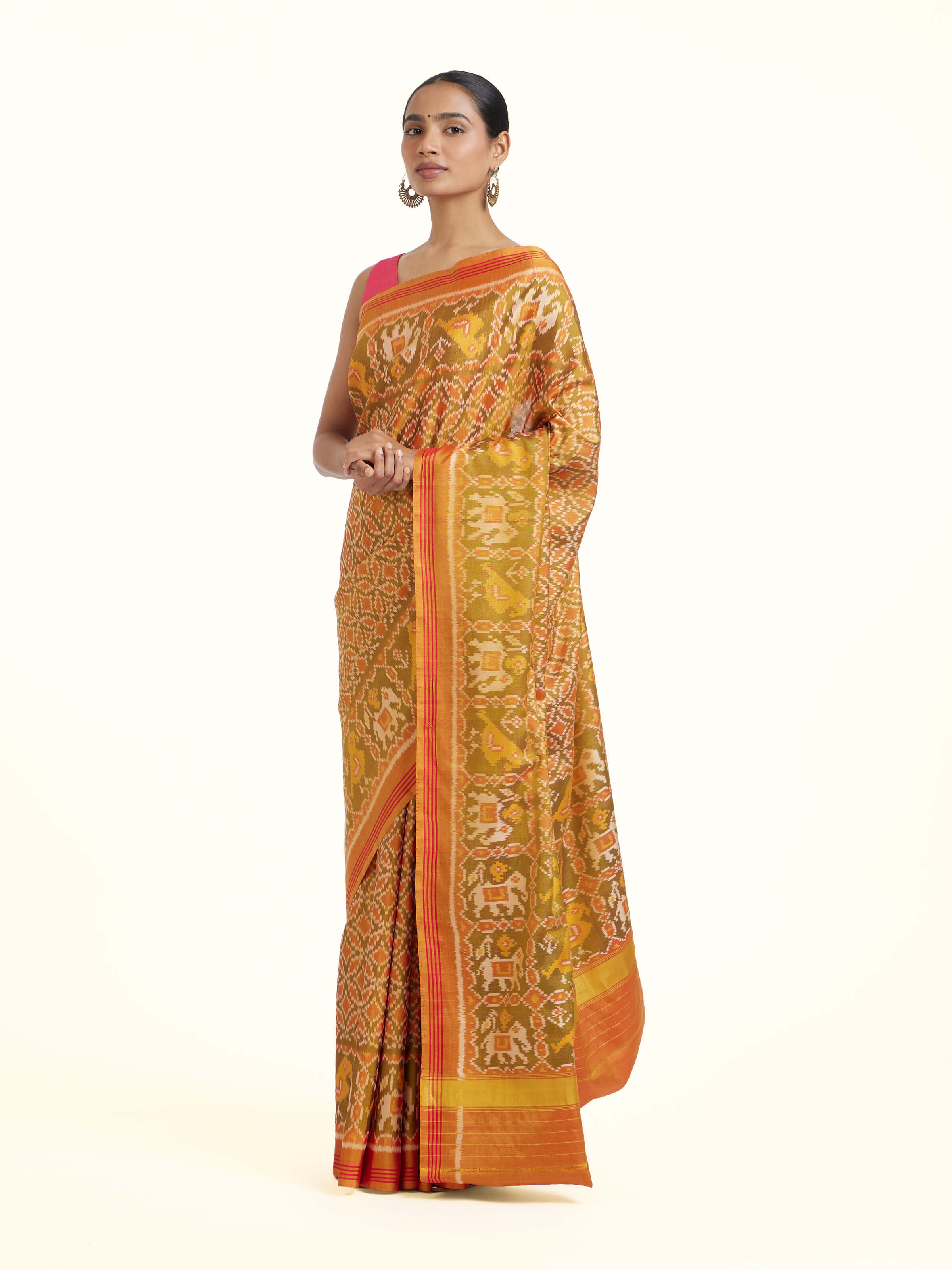 Silk Patola Single Ikat Saree
