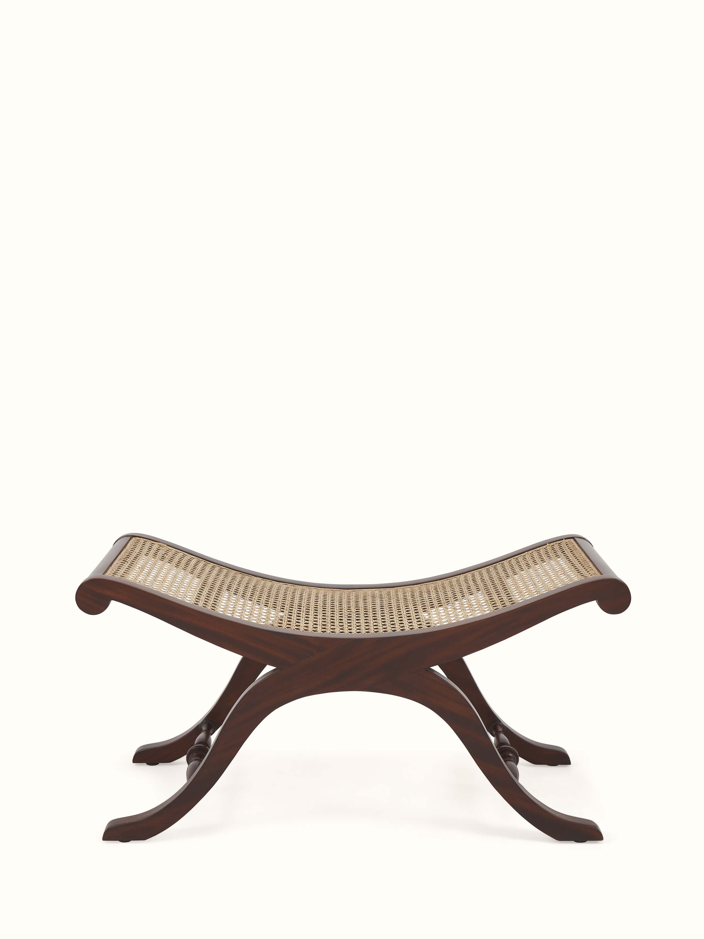 Mahagony Wood & Cane Bench