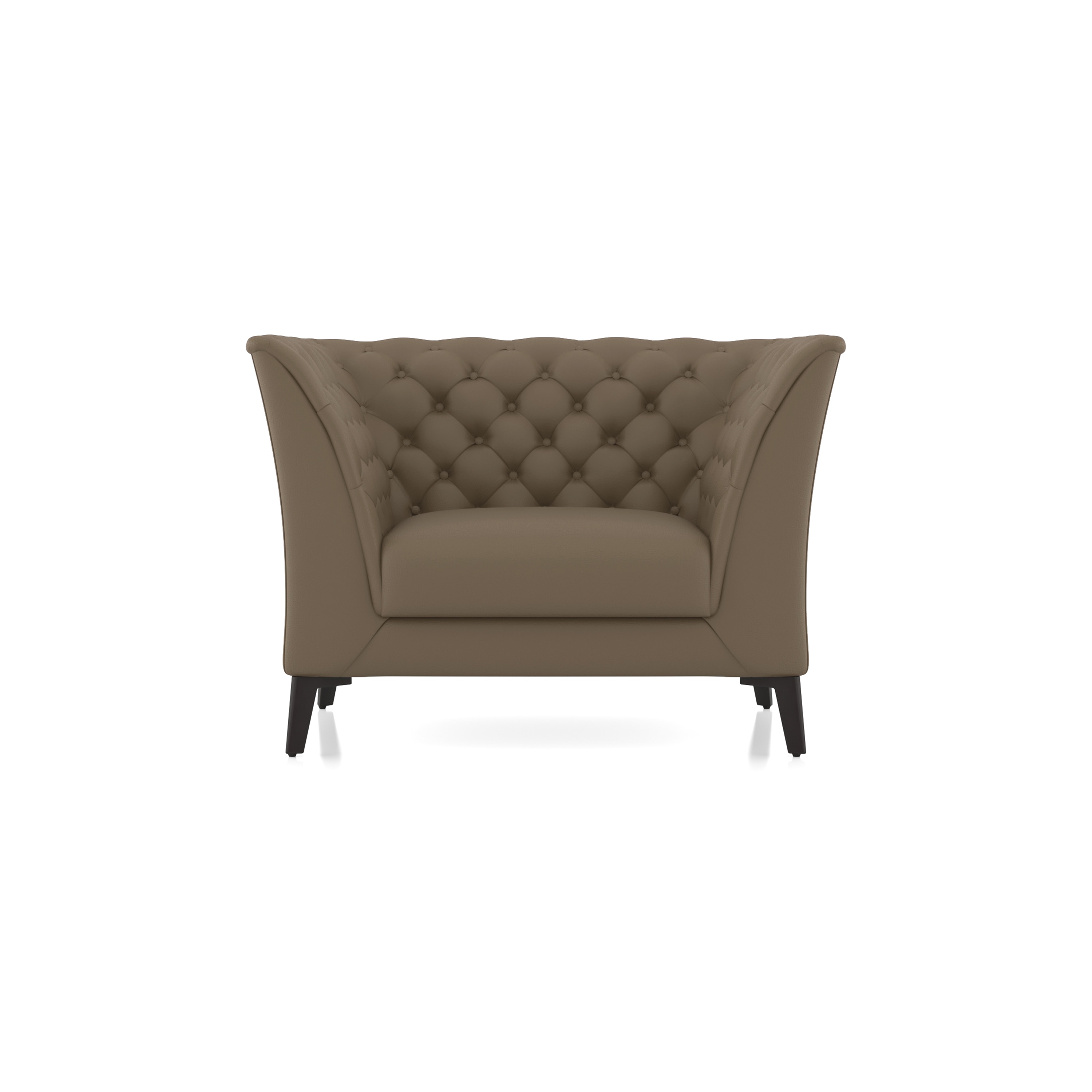 Weston 1 Seater Half Leather Sofa In Dark Truffle Italian Leather - Urban Ladder