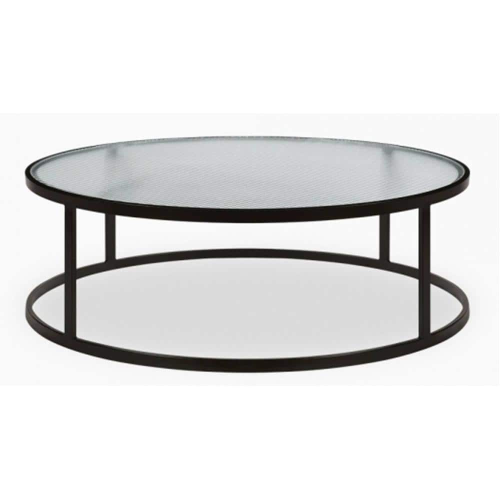 Annis Round Metal Coffee Table In Black Finish