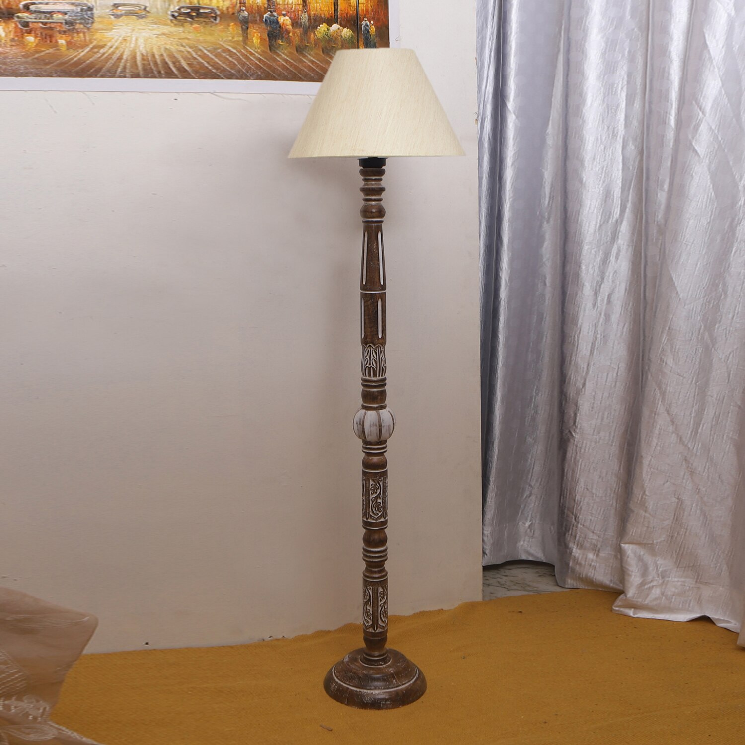 Devansh Wooden Floor Lamp
