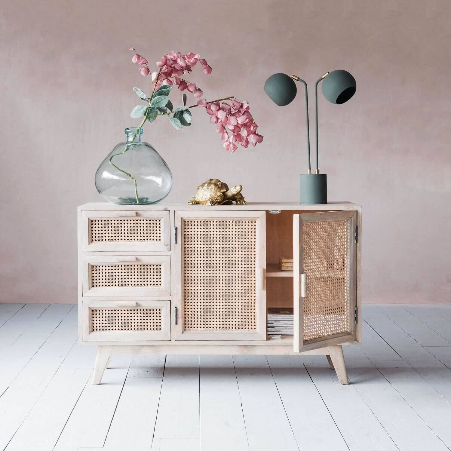 Atlanta Solid Wood Crockery Cabinet in Whitewash