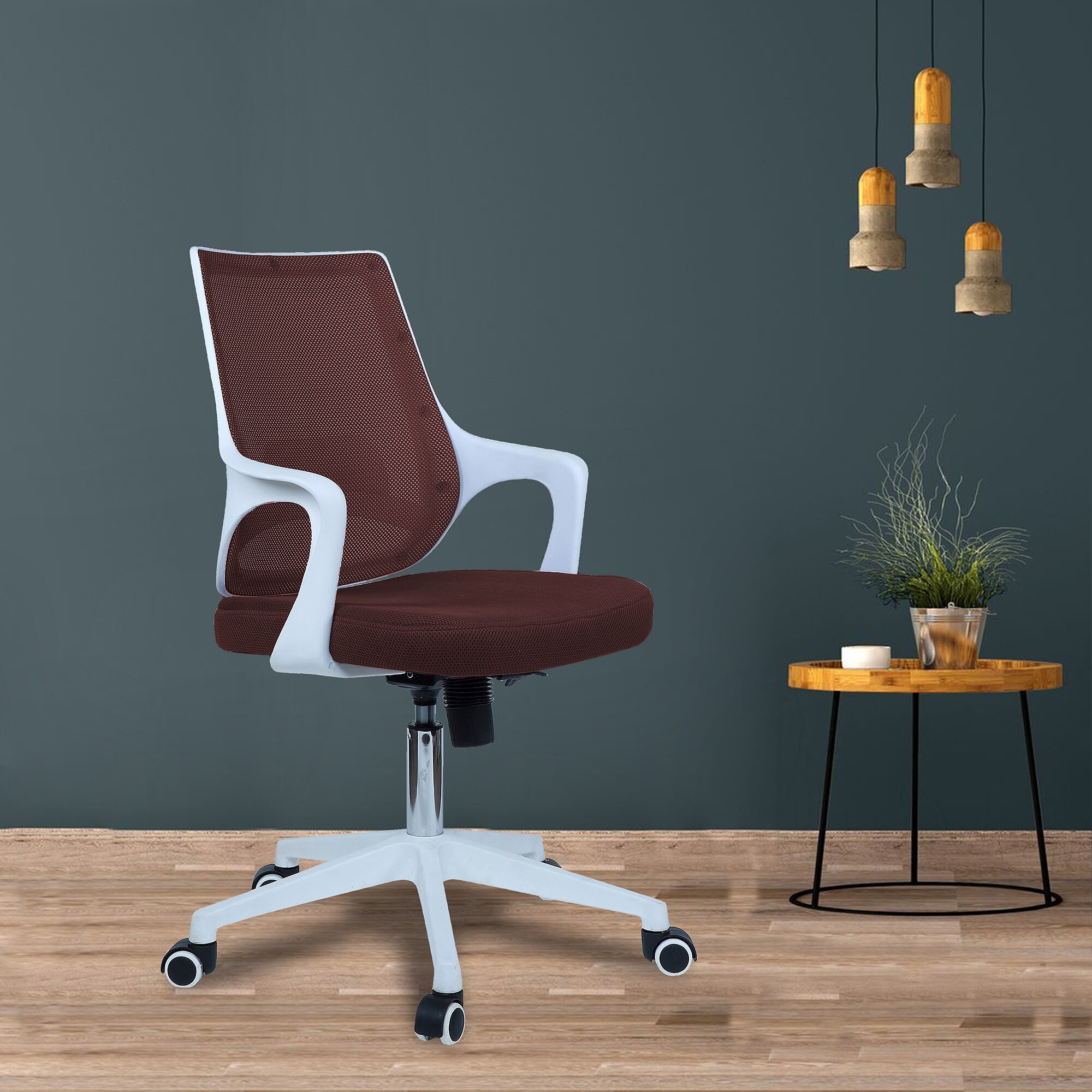 Xeanea Mid Back Ergonomic Chair in Brown Colour